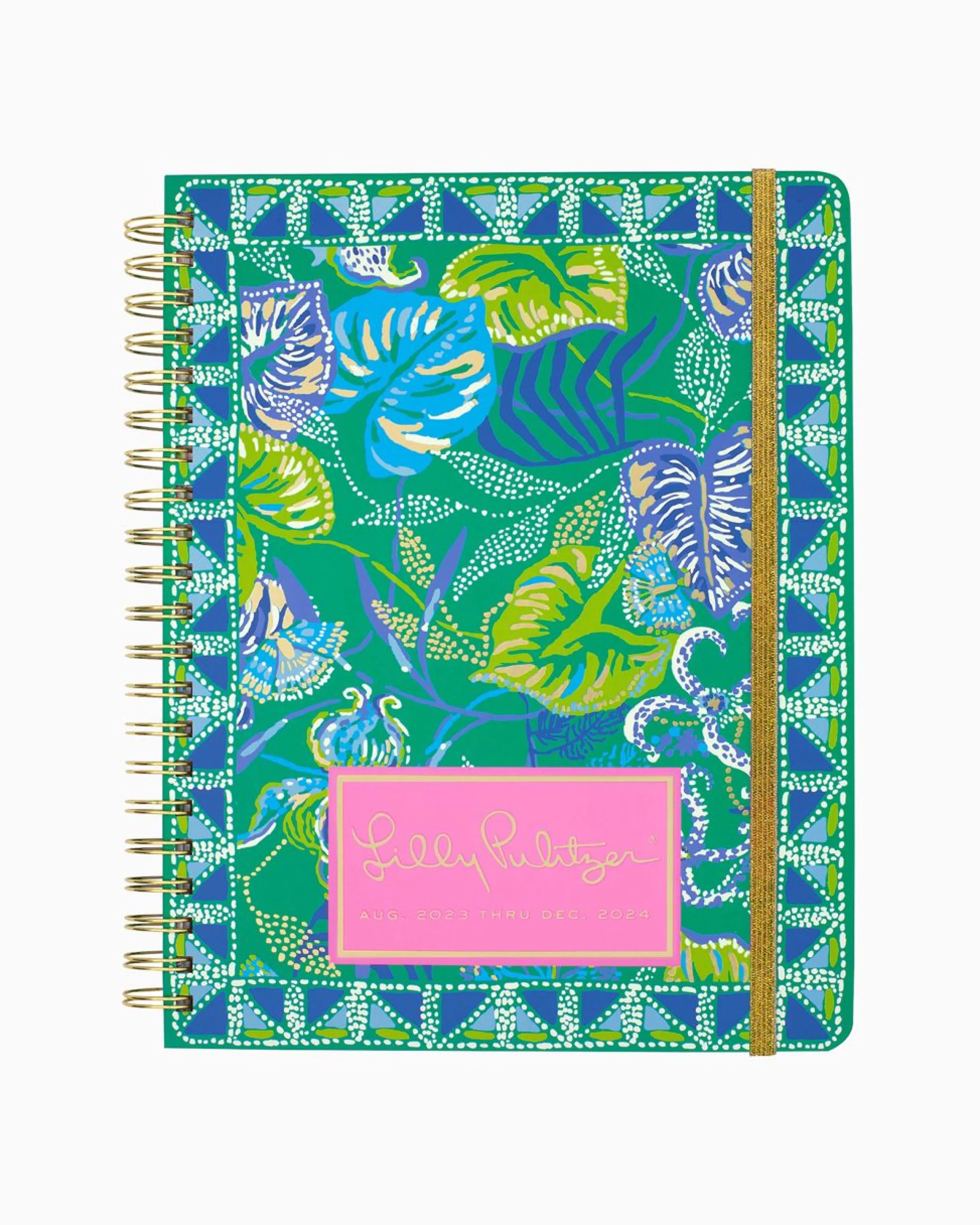 Store Lilly Pulitzer 2023-2024 17 Month Jumbo Agenda Botanical Green In A Flutter