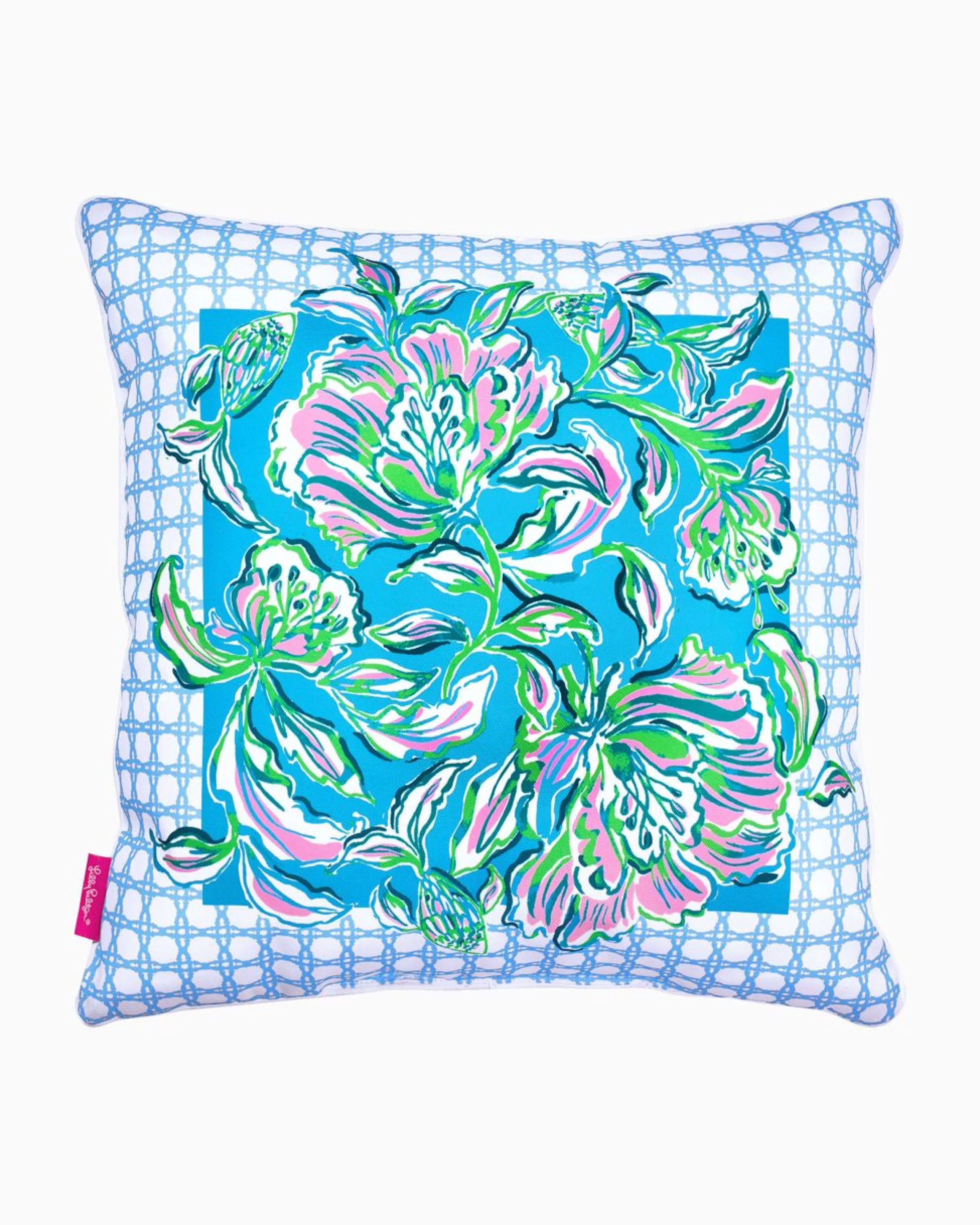 Sale Lilly Pulitzer 20" Square Outdoor Pillow Cumulus Blue Chick Magnet