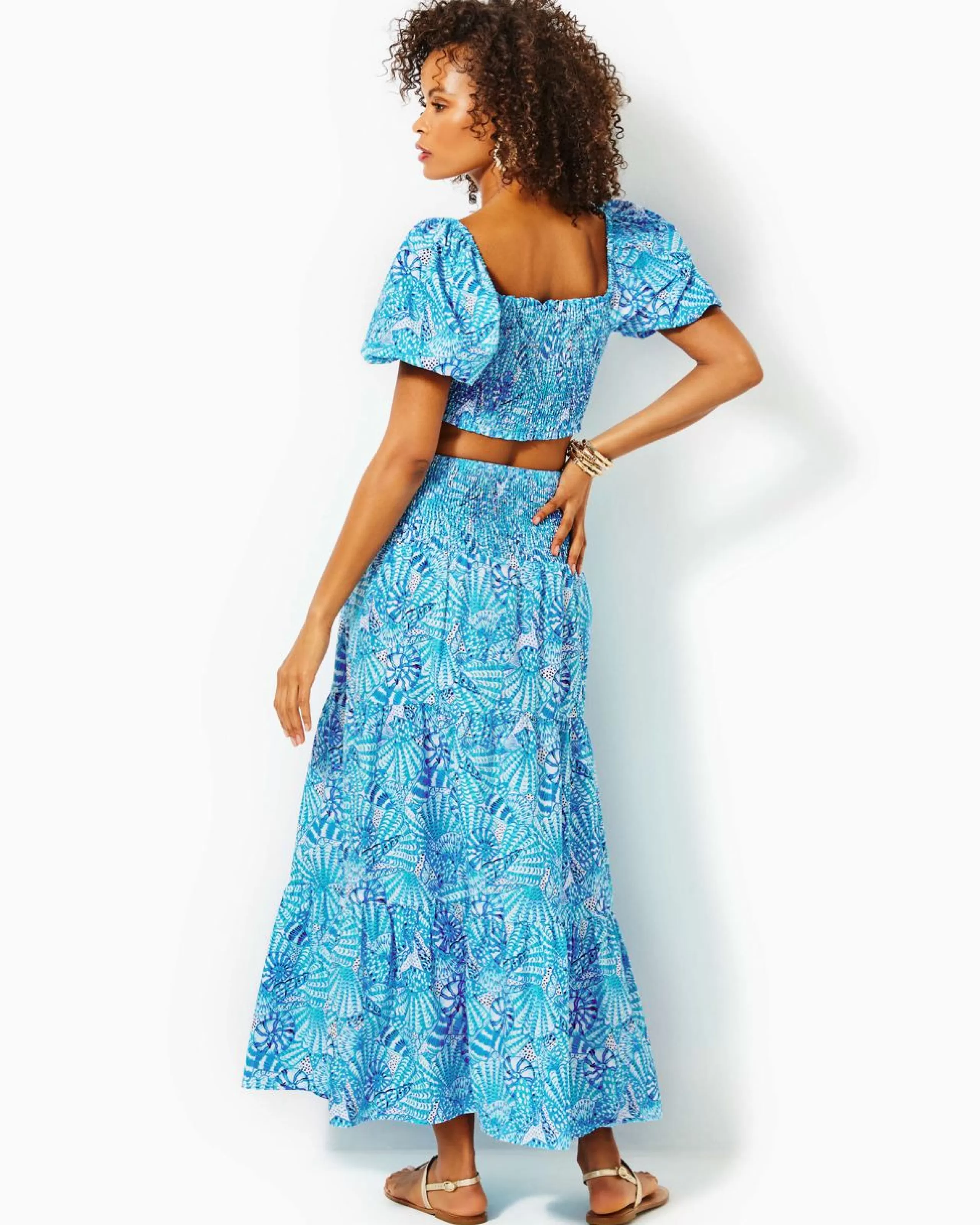 Sale Lilly Pulitzer Aston Maxi Set Amalfi Blue By The Seashore