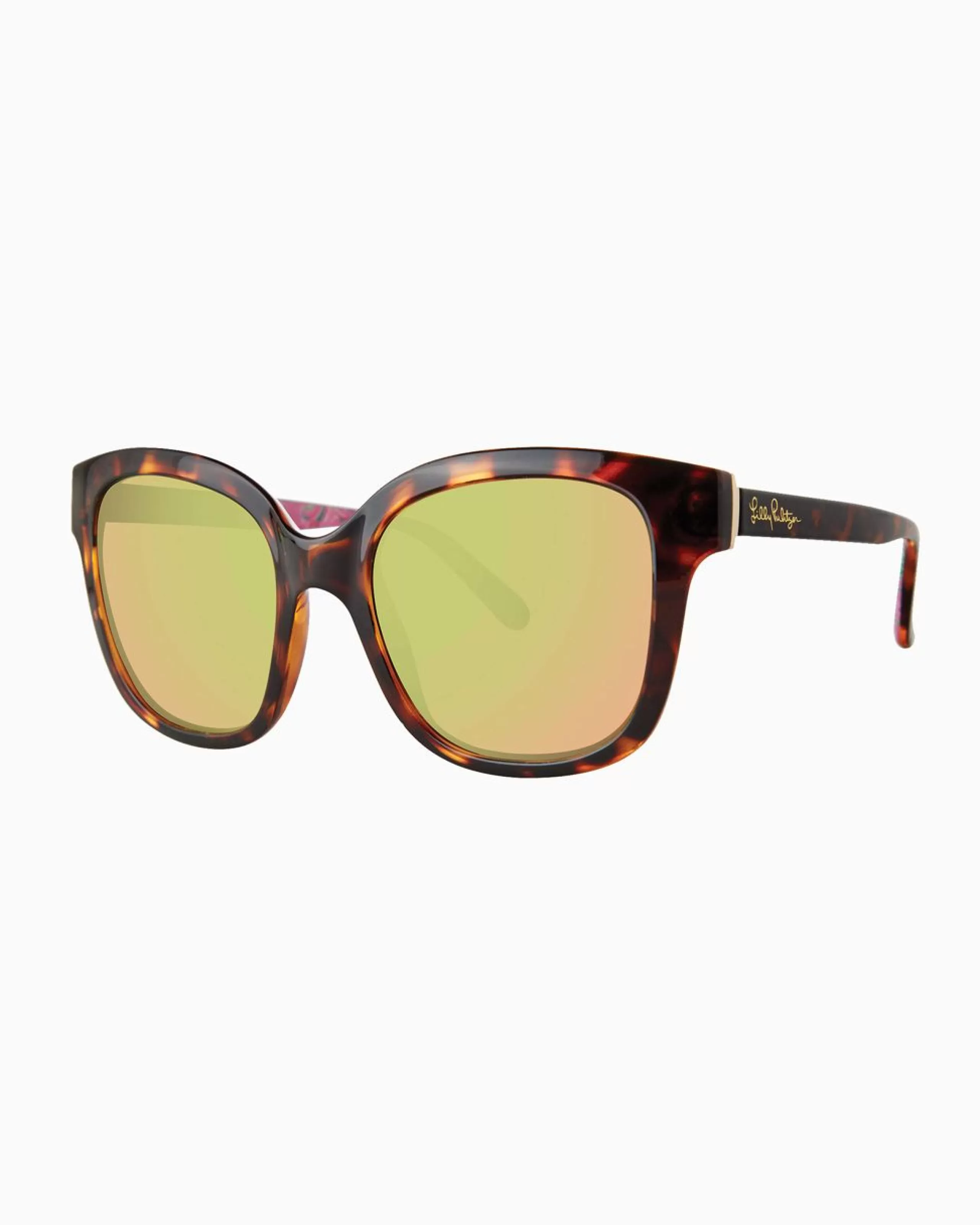 Shop Lilly Pulitzer Aura Sunglasses Dark Tortoise Llamaste