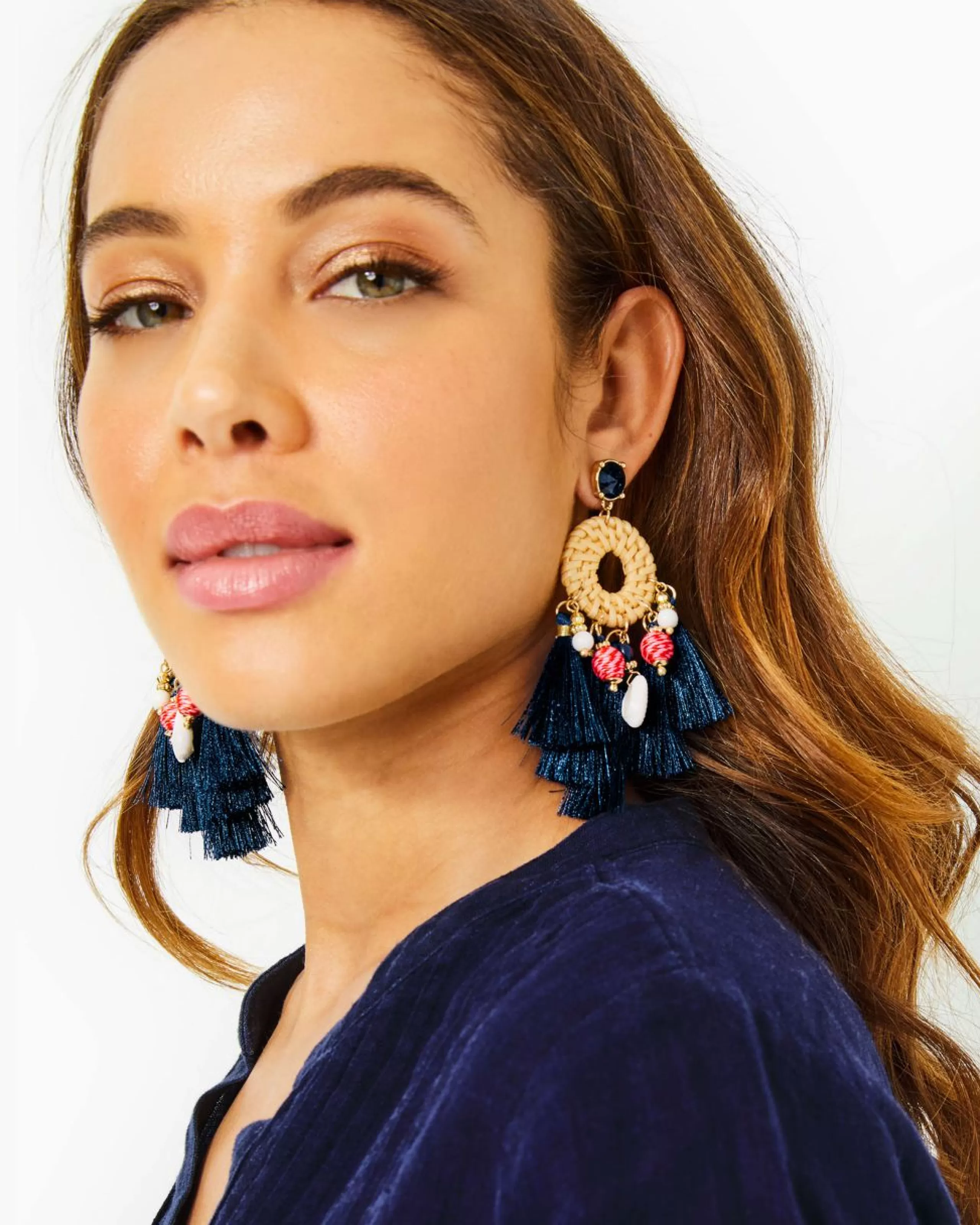 Clearance Lilly Pulitzer By The Shore Earrings Aegean Navy