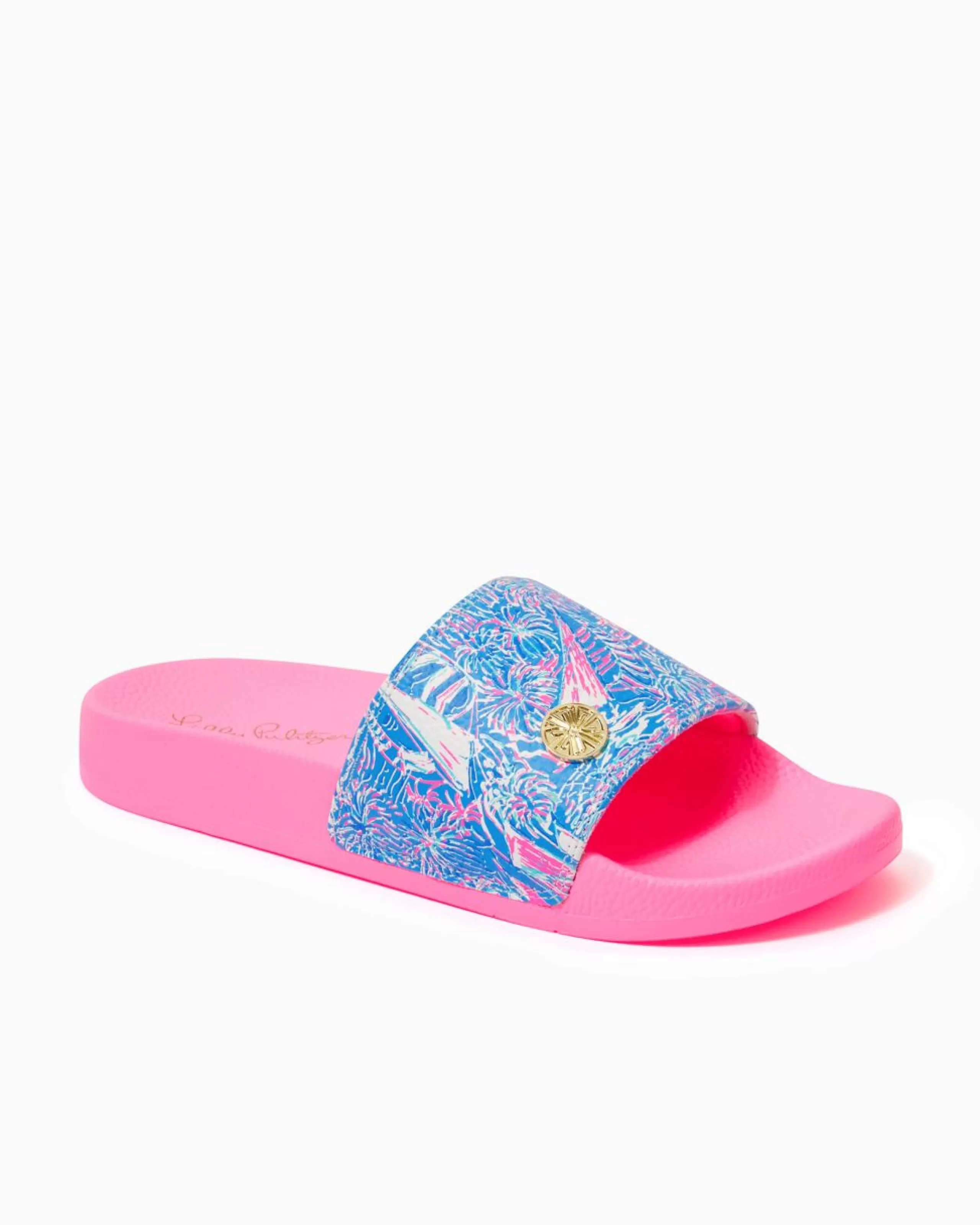 Hot Lilly Pulitzer Cabana Slide Boca Blue Its A Sailabration Shoe