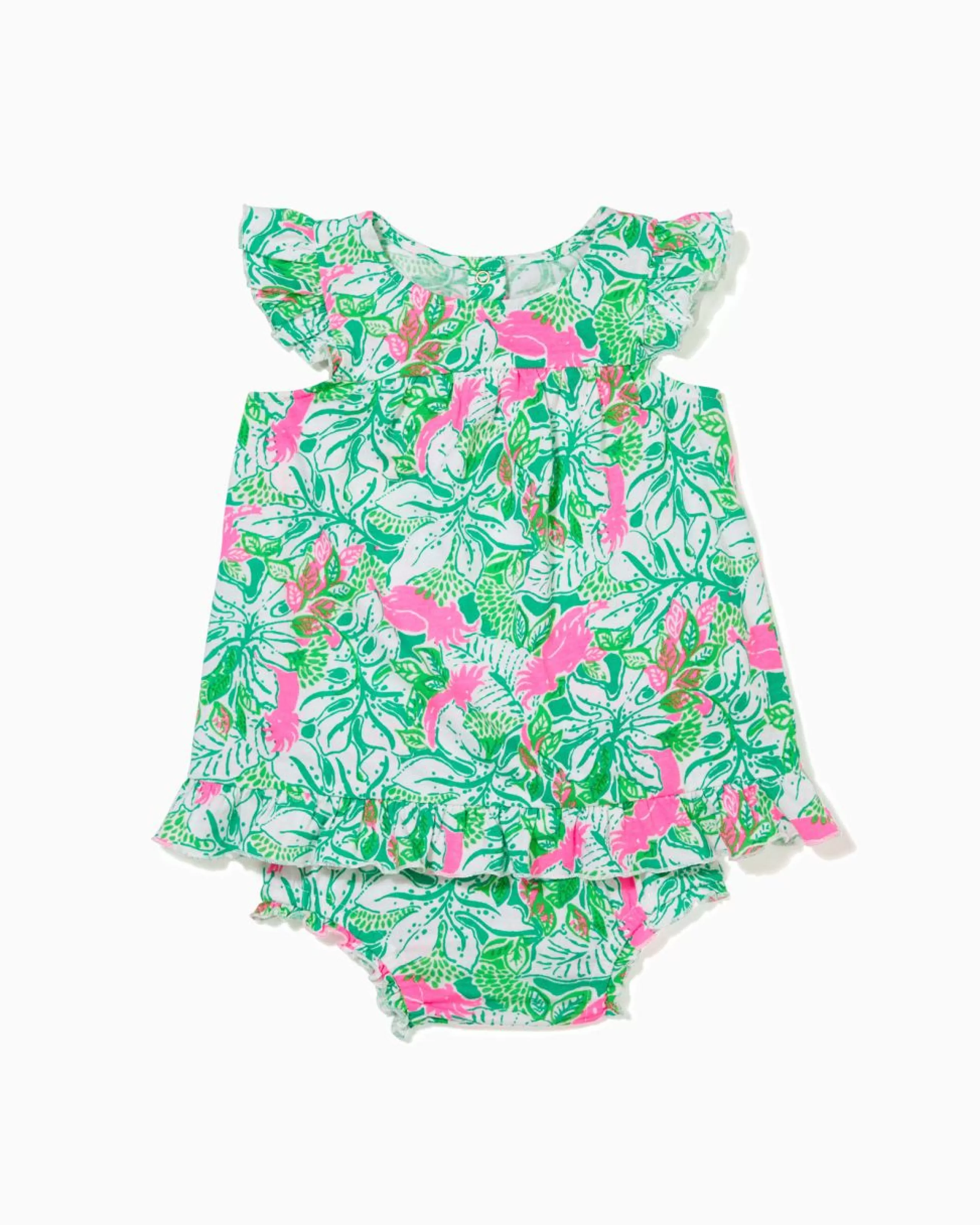 Store Lilly Pulitzer Cecily Infant Dress Botanical Green Just Wing It