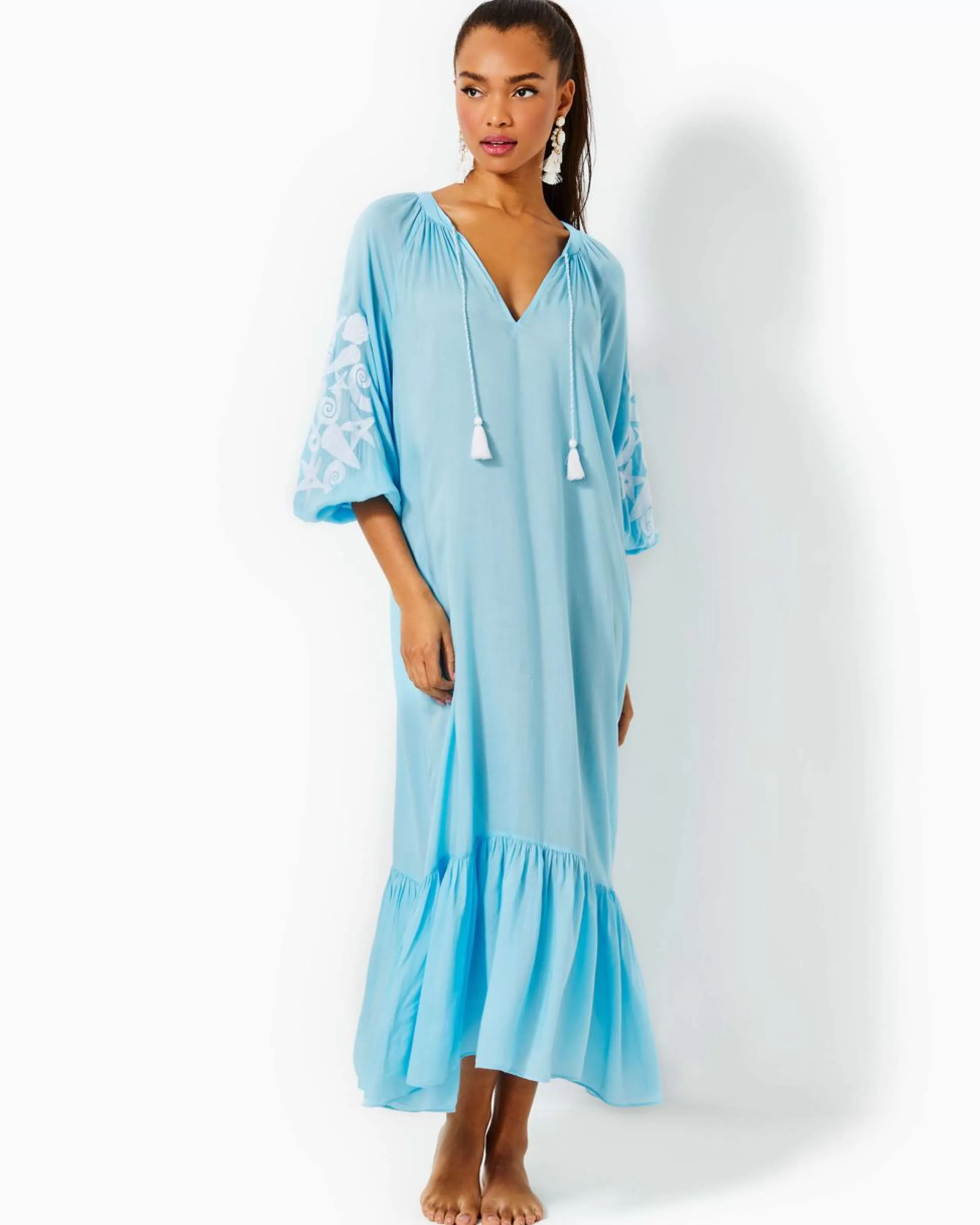 Cheap Lilly Pulitzer Cheree Long-Sleeved Cover-Up Celestial Blue