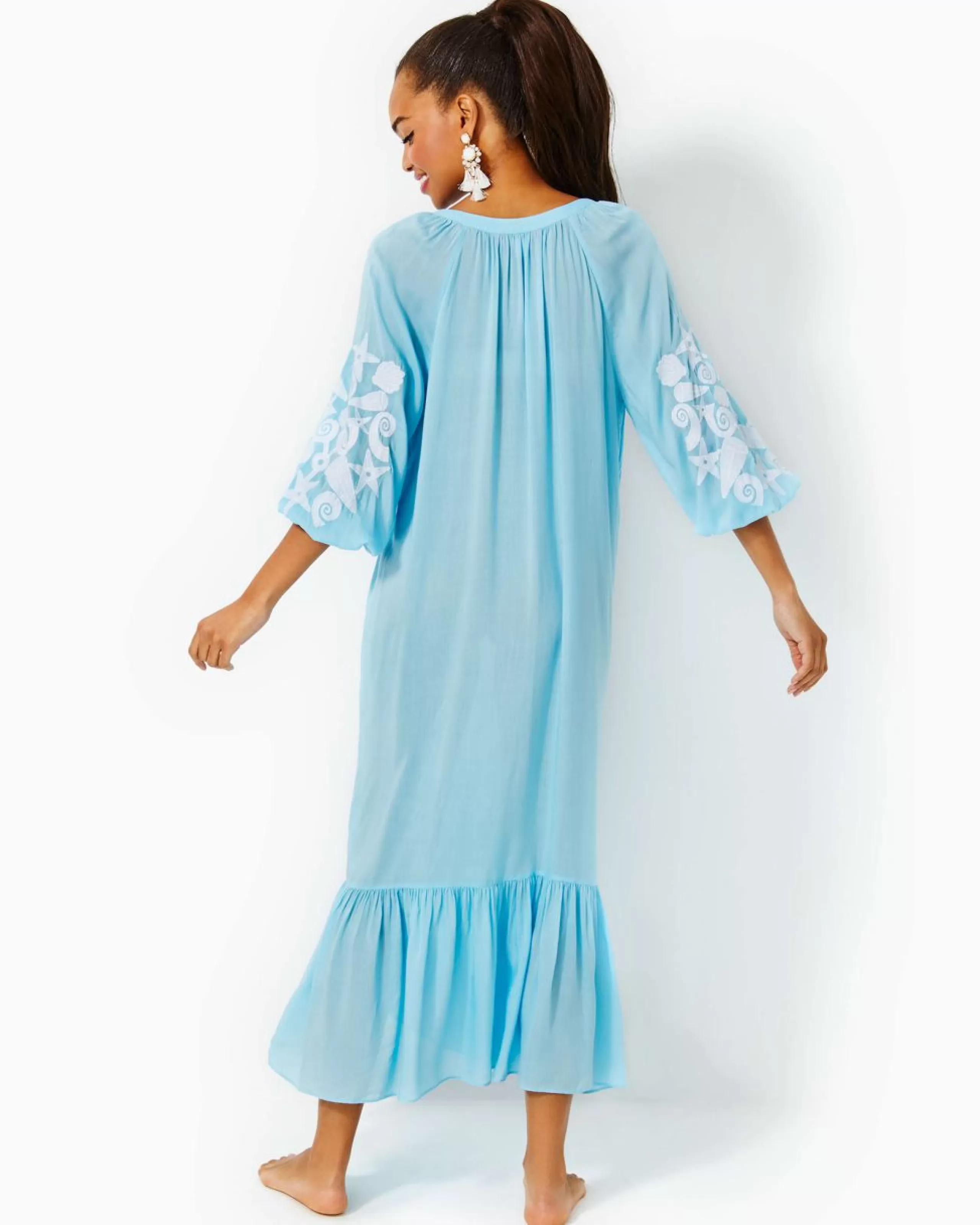 Cheap Lilly Pulitzer Cheree Long-Sleeved Cover-Up Celestial Blue