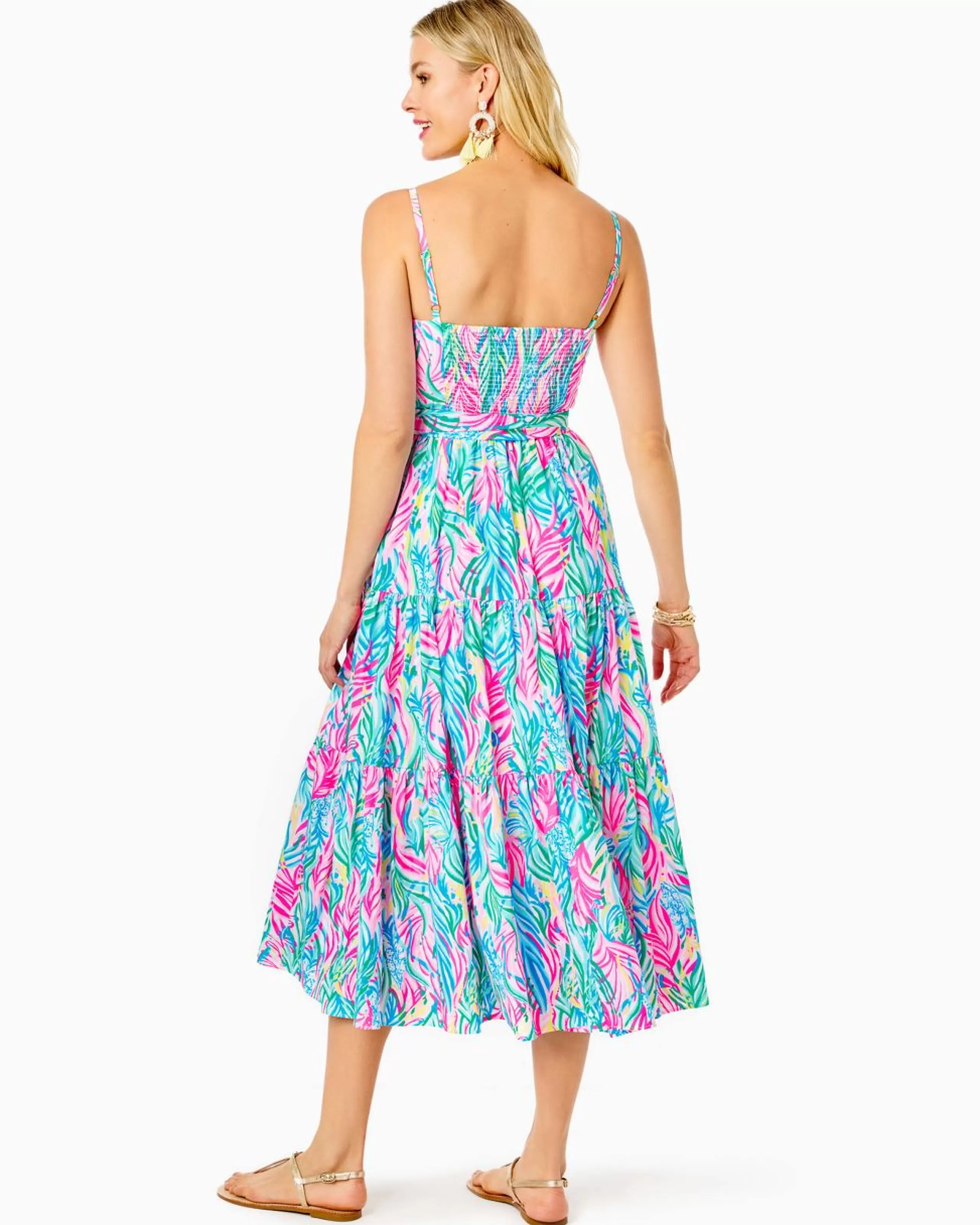 Cheap Lilly Pulitzer Edith Midi Dress Multi Sea Turtle Soiree