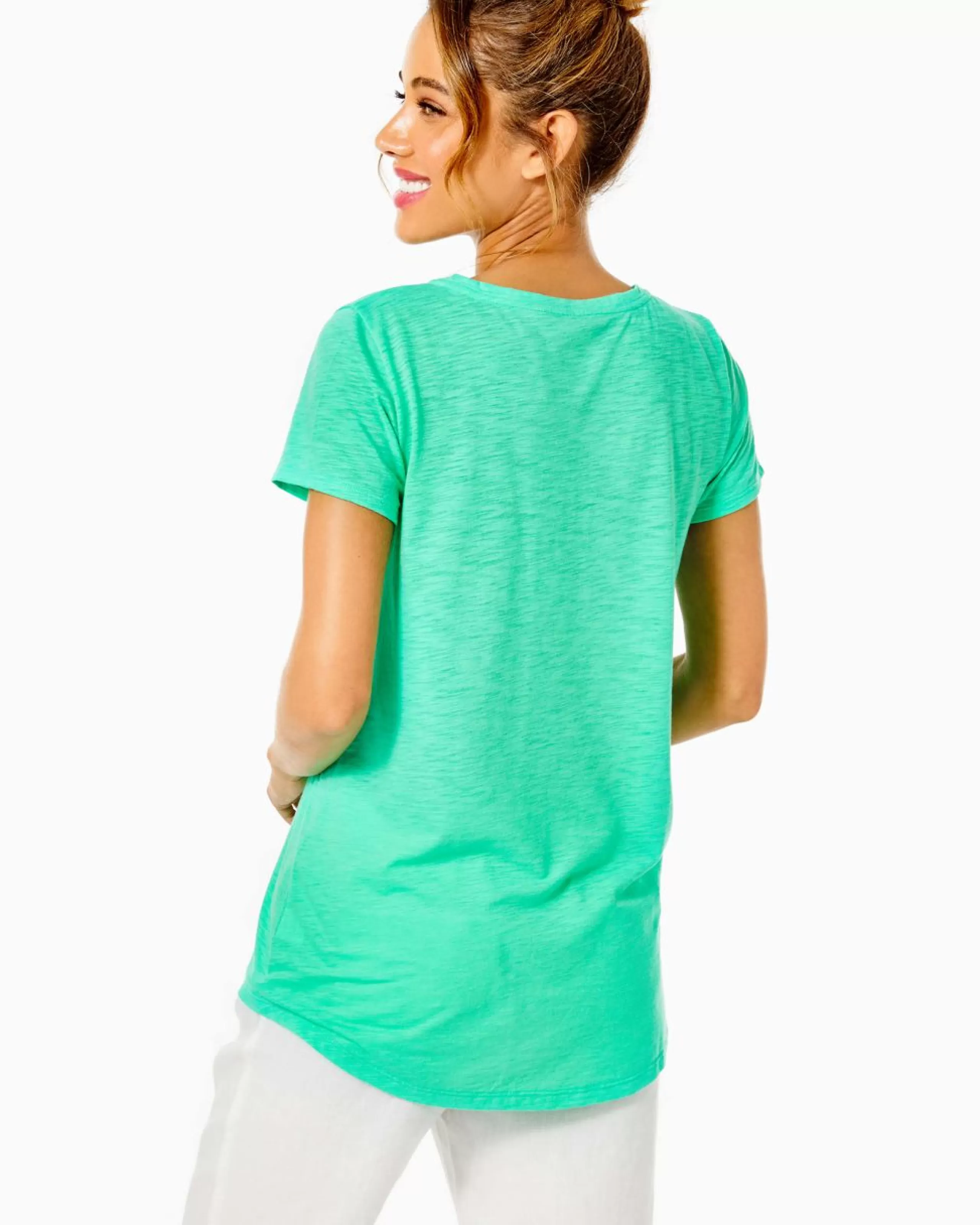 Discount Lilly Pulitzer Etta Scoopneck Top Gustavia Green