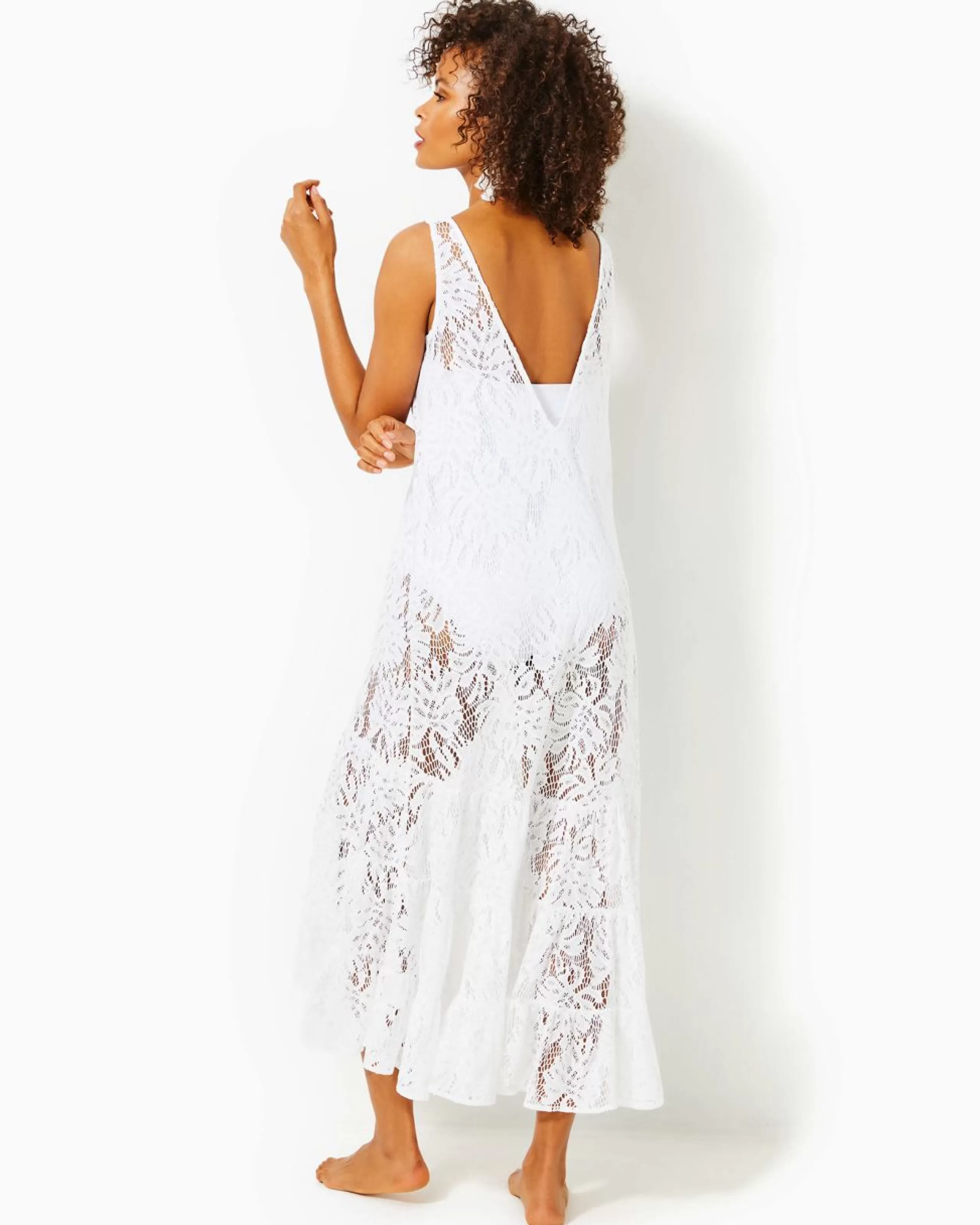 Online Lilly Pulitzer Finnley Lace Cover-Up Resort White Paradise Found Lace