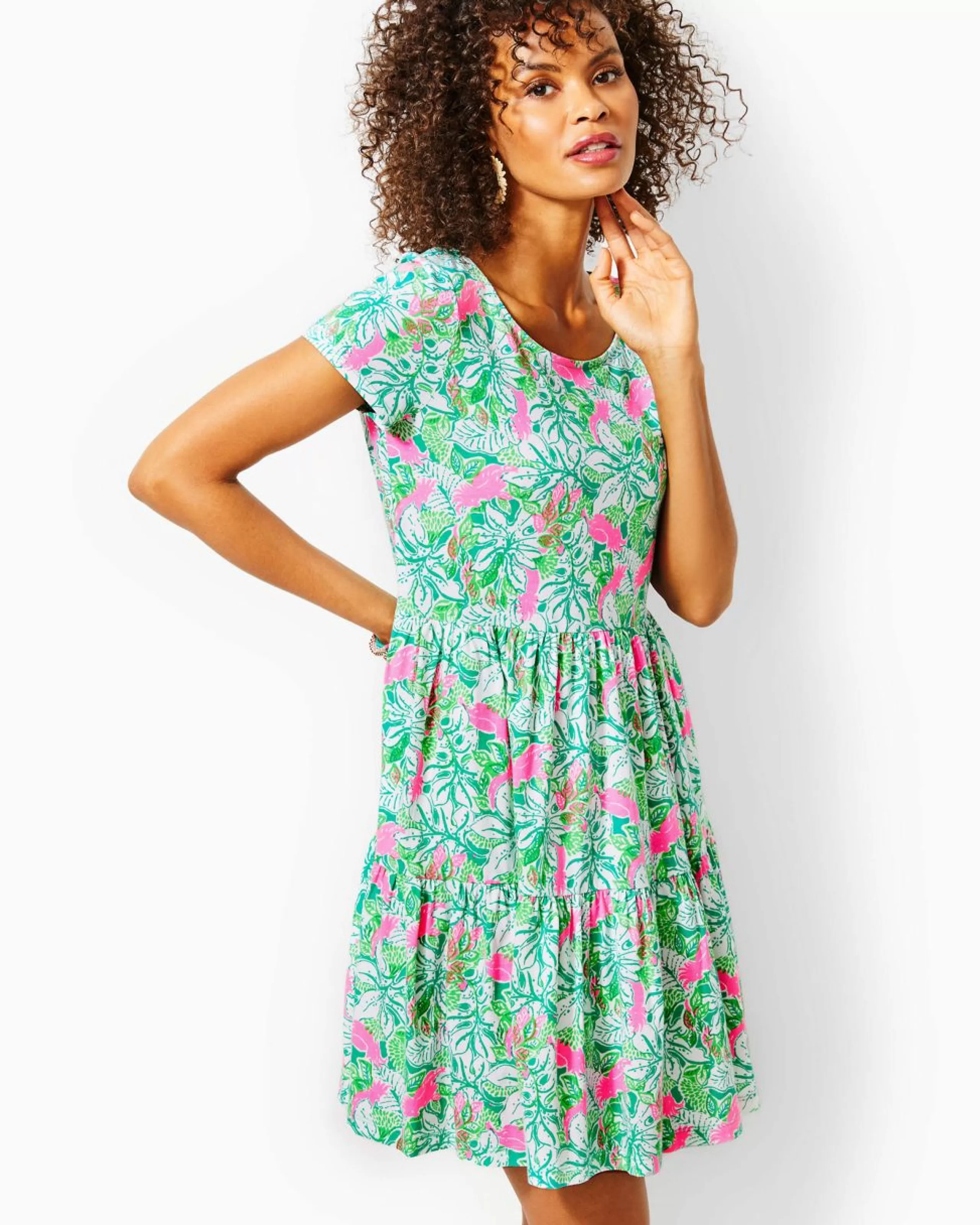 New Lilly Pulitzer Geanna Swing Dress Botanical Green Just Wing It