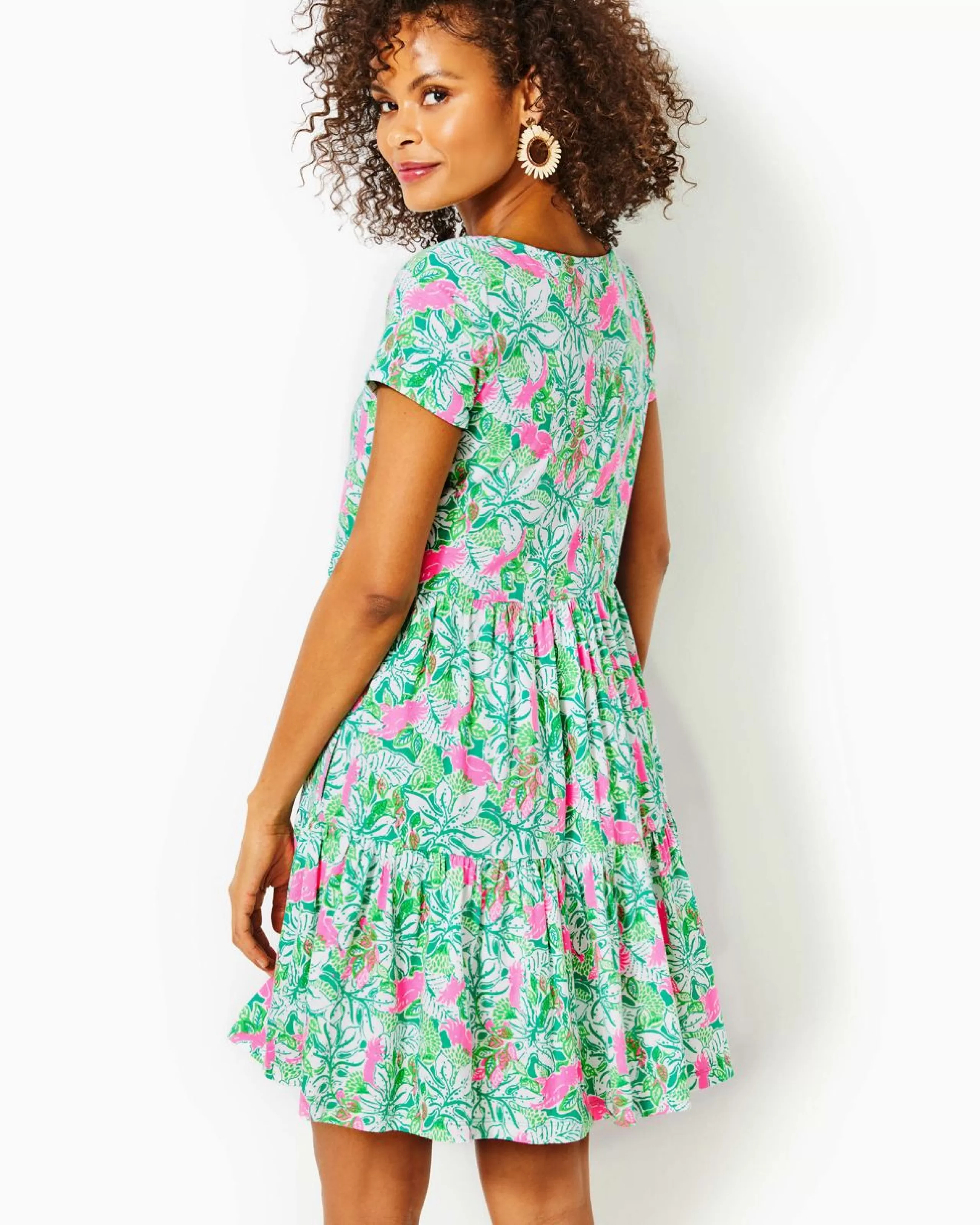 New Lilly Pulitzer Geanna Swing Dress Botanical Green Just Wing It