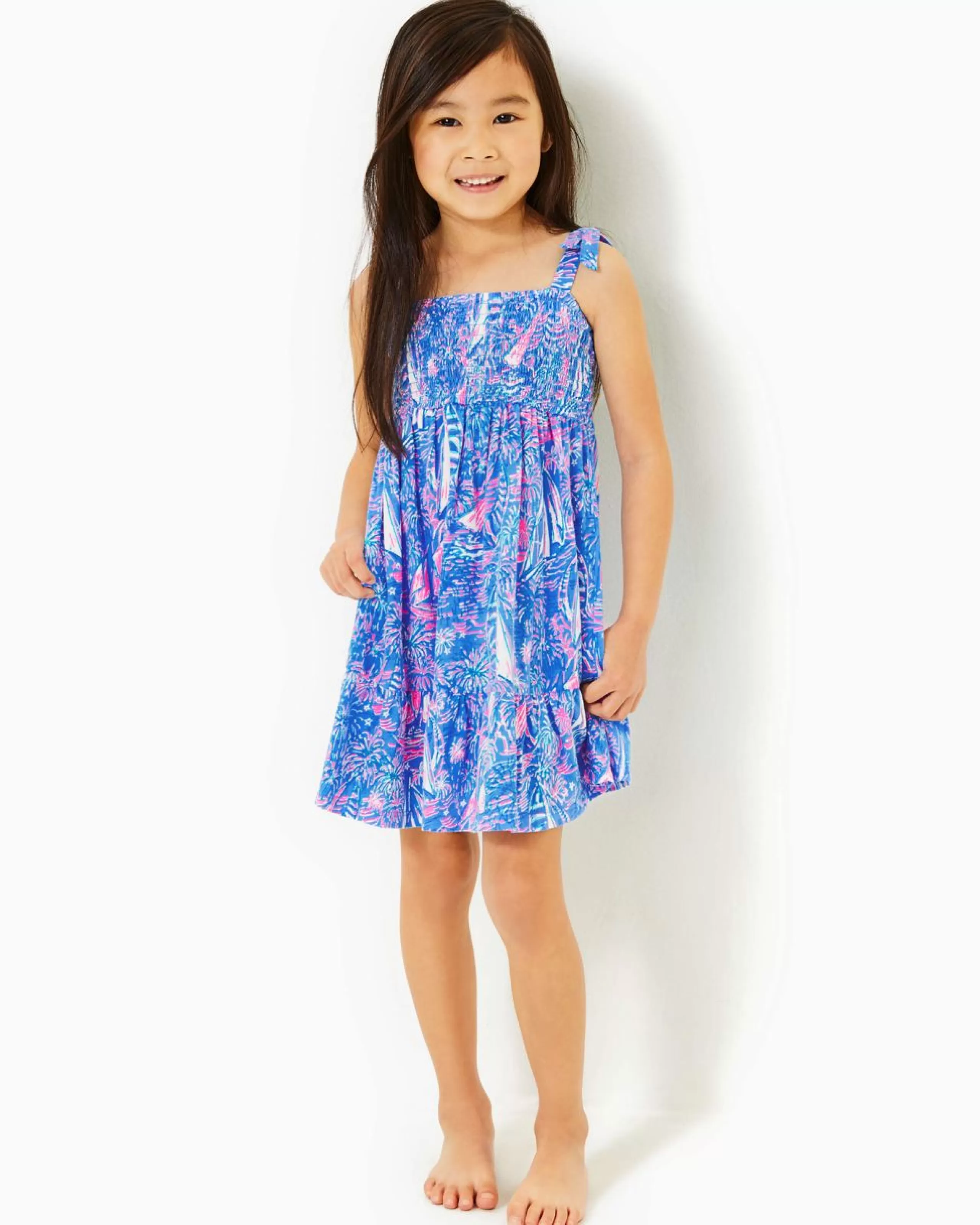 Clearance Lilly Pulitzer Girls Mini Kailua Dress Boca Blue Its A Sailabration