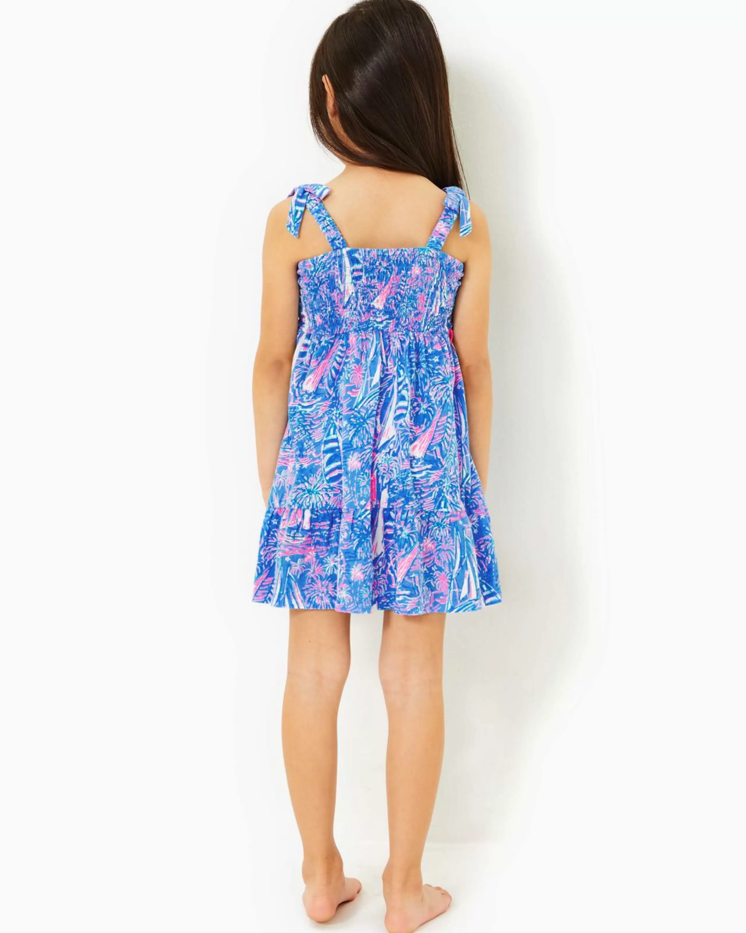 Clearance Lilly Pulitzer Girls Mini Kailua Dress Boca Blue Its A Sailabration