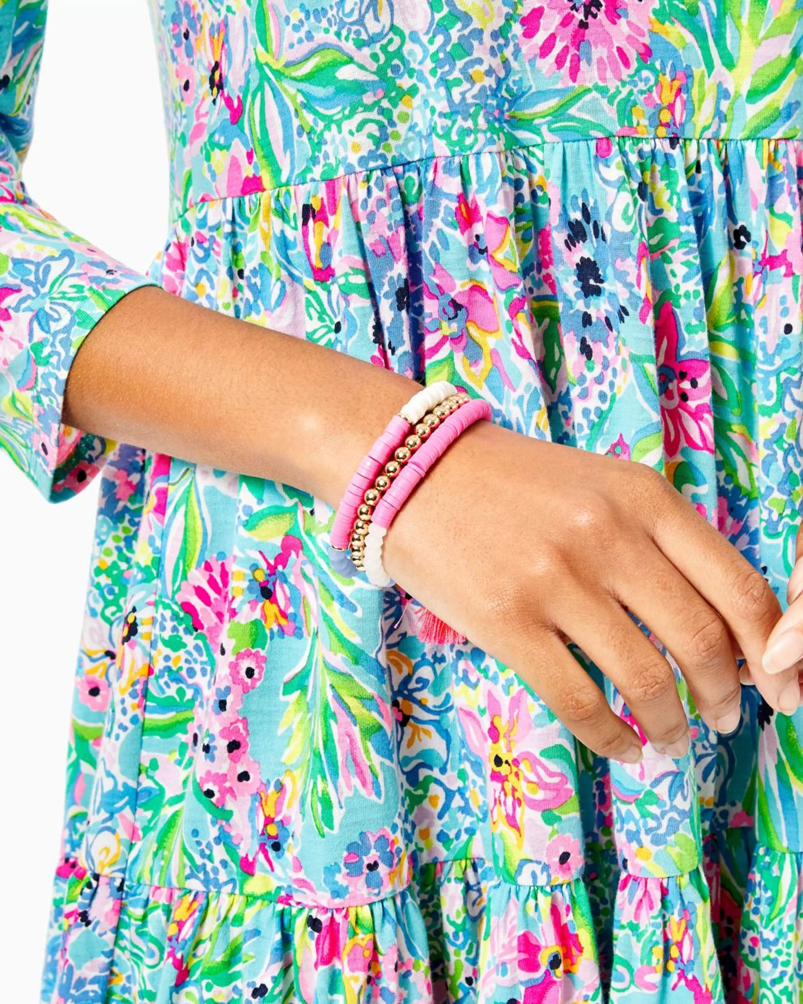 Best Sale Lilly Pulitzer Hi Summer Bracelet Set Cockatoo Pink