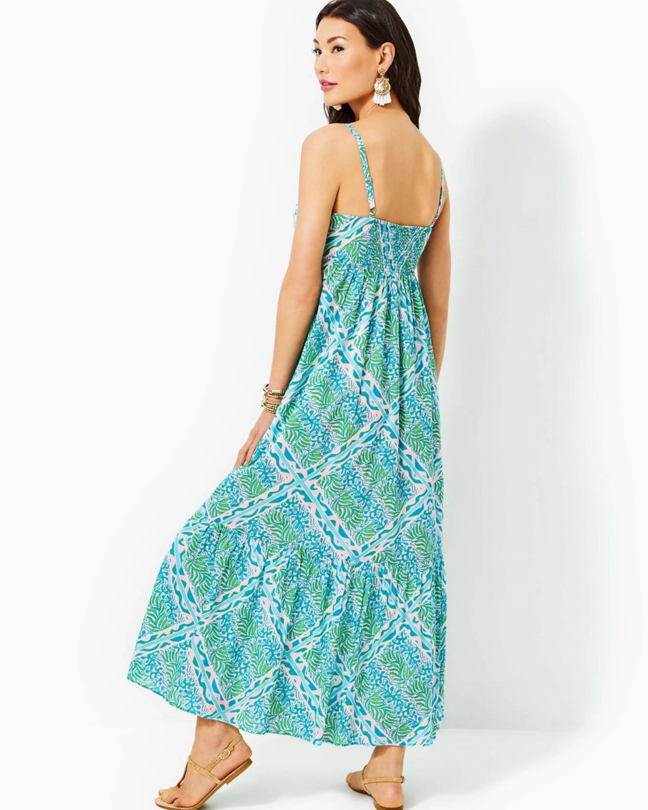 Cheap Lilly Pulitzer Hiedi Cotton Maxi Dress Prism Blue Good Greef Engineered Maxi Dress