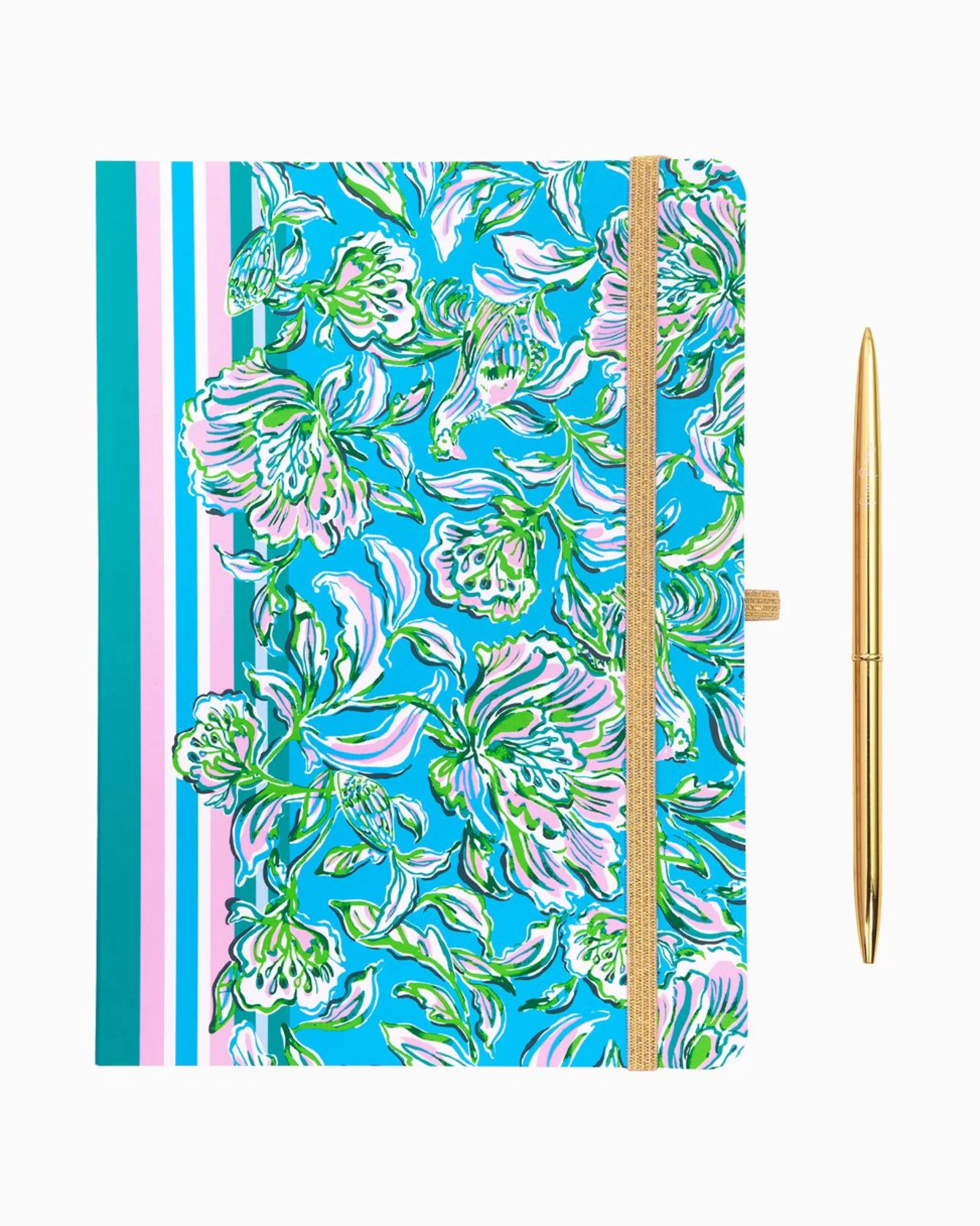 Clearance Lilly Pulitzer Journal With Pen Cumulus Blue Chick Magnet