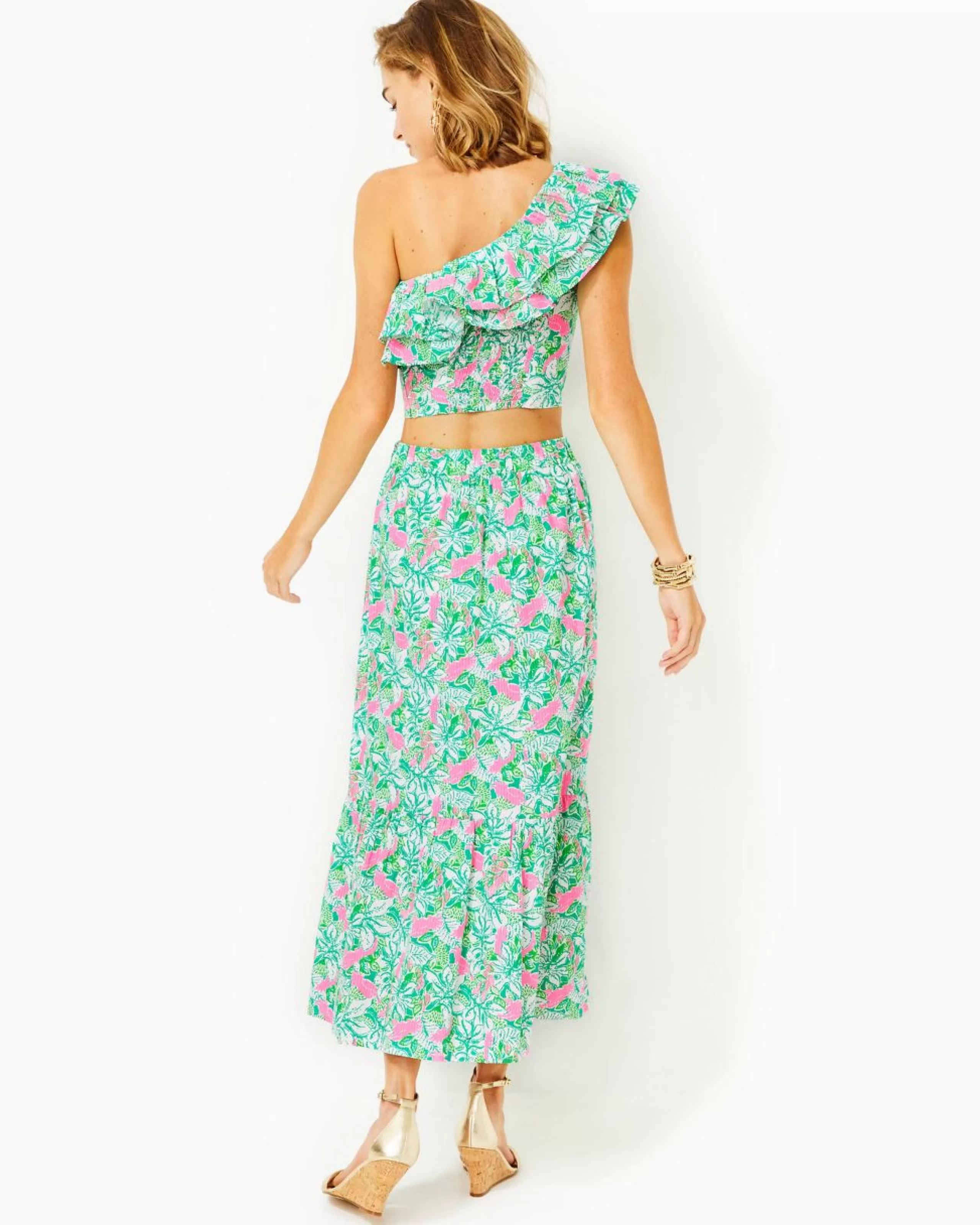 Cheap Lilly Pulitzer Kasida Ruffle Set Botanical Green Just Wing It