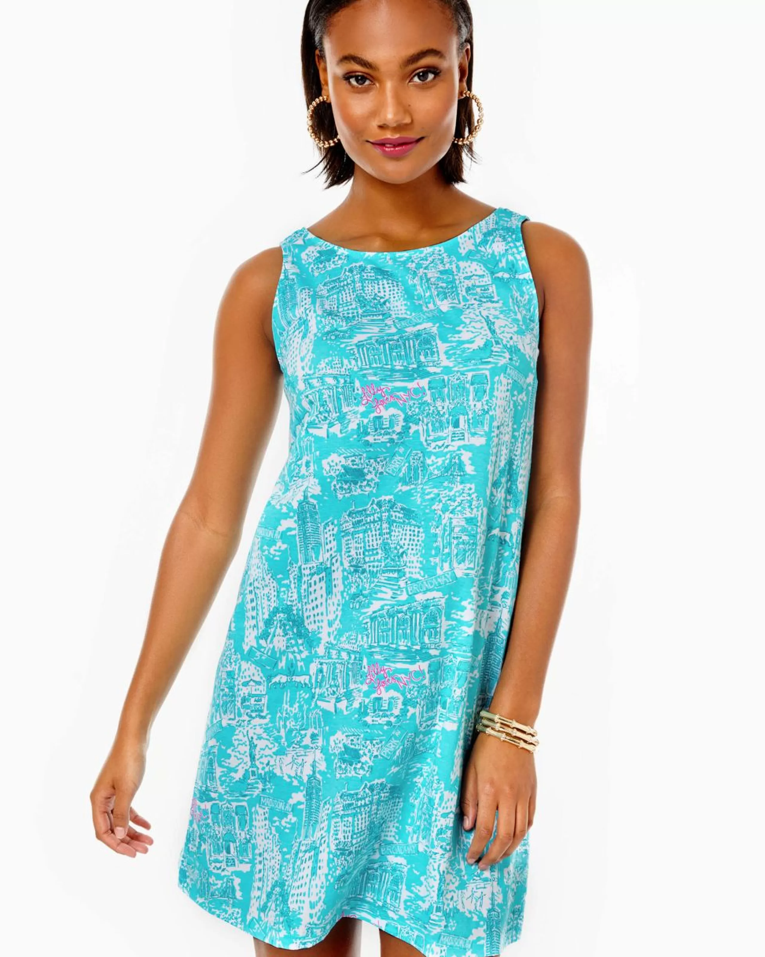 Hot Lilly Pulitzer Kristen Swing Dress Shorely Blue Nyc Toile