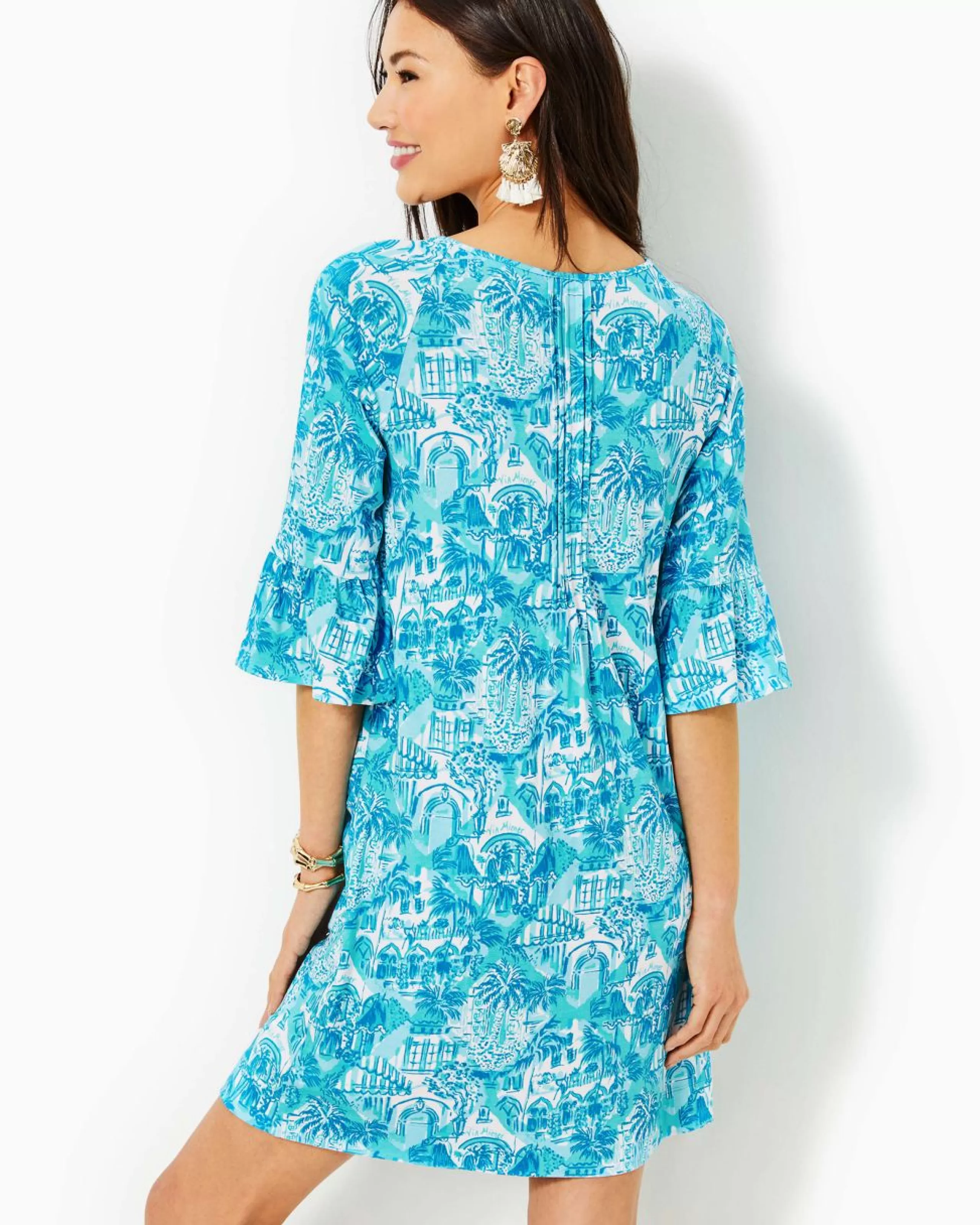 New Lilly Pulitzer Krysta Tunic Dress Amalfi Blue Sunny State Of Mind