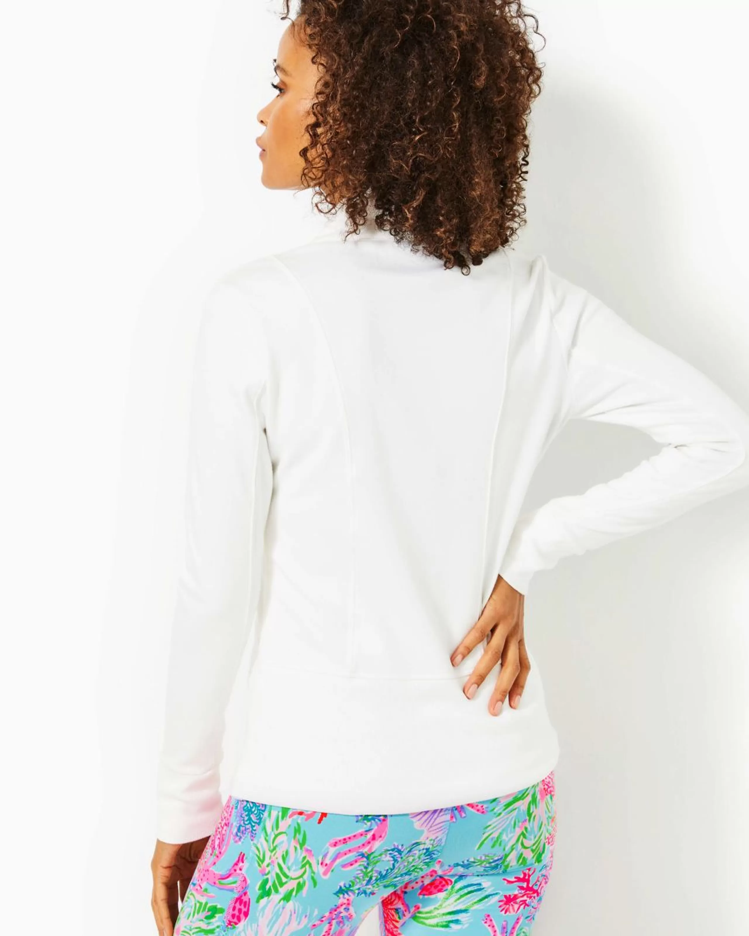 Shop Lilly Pulitzer Luxletic Al Fresco Zip-Up Jacket Resort White