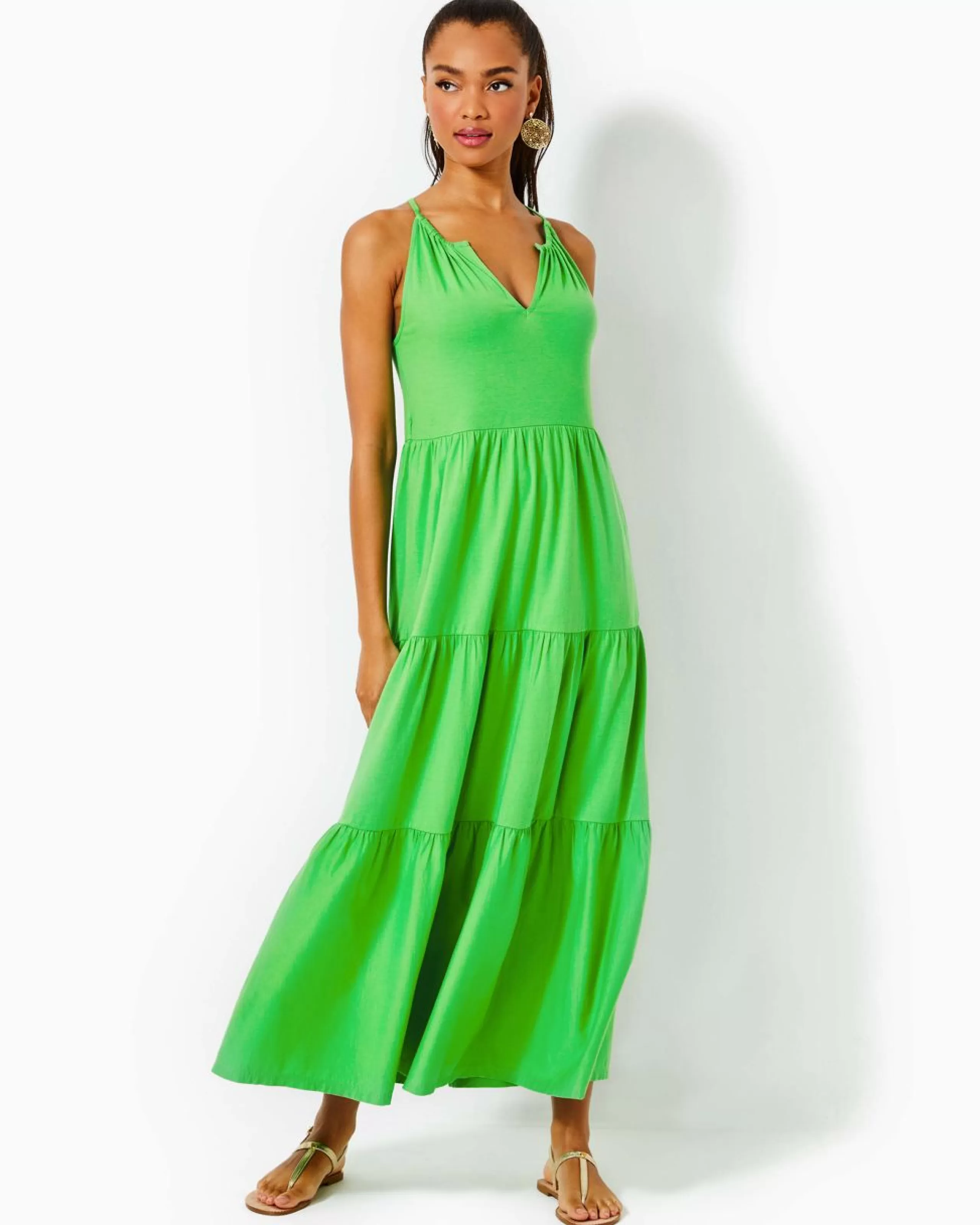 Outlet Lilly Pulitzer Maribella Halter Maxi Dress Gecko Green