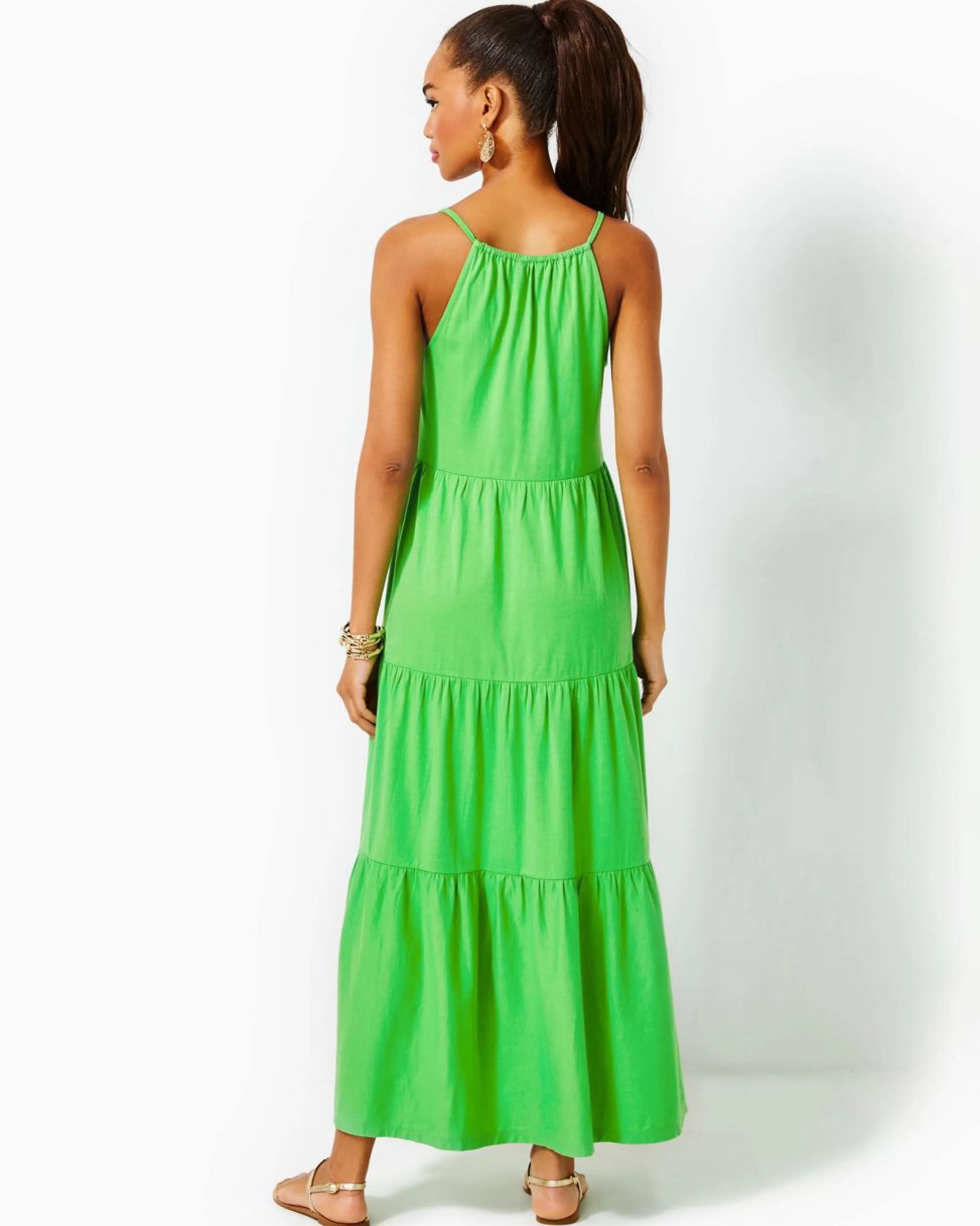 Outlet Lilly Pulitzer Maribella Halter Maxi Dress Gecko Green