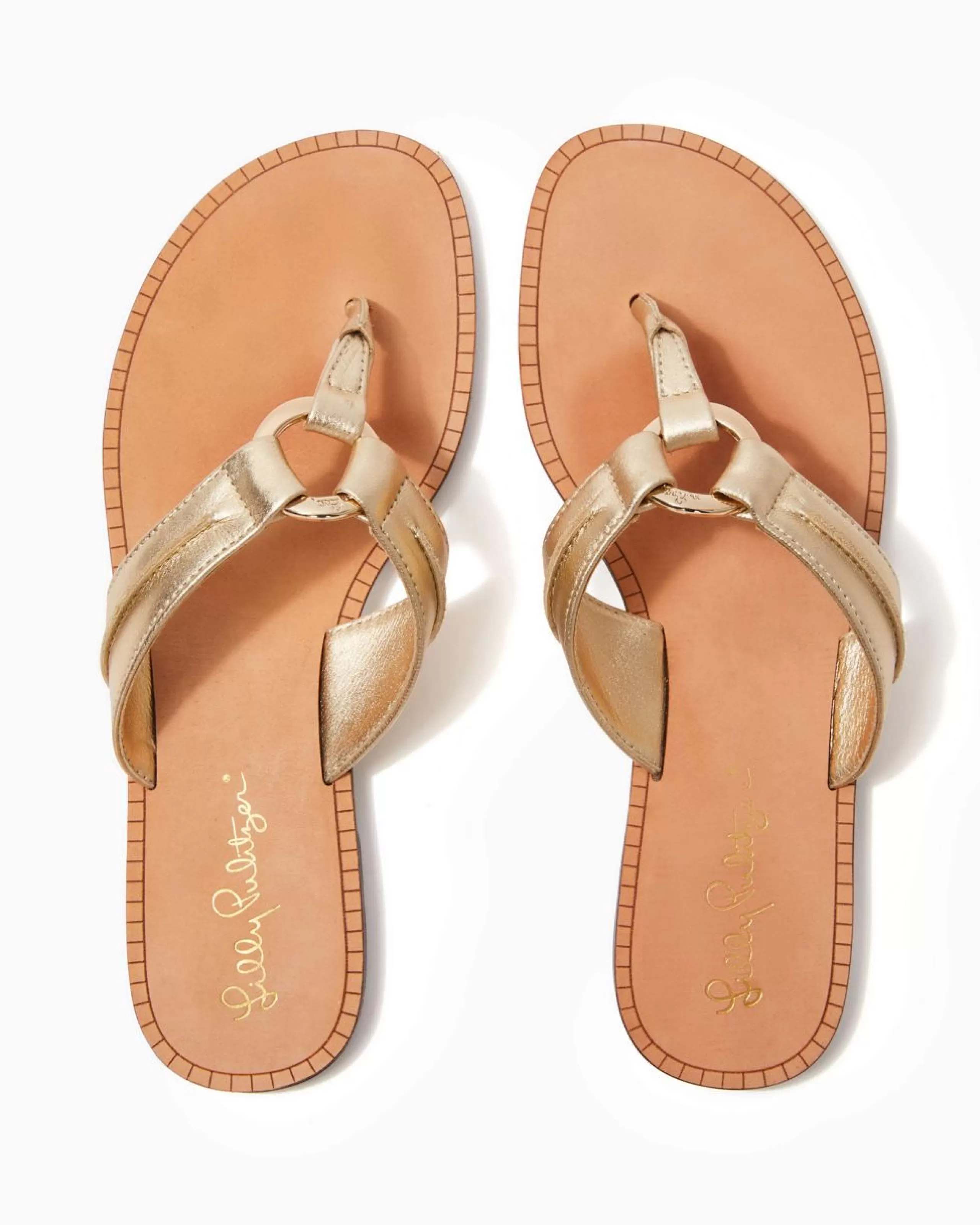 Clearance Lilly Pulitzer Mckim Sandal Gold Metallic