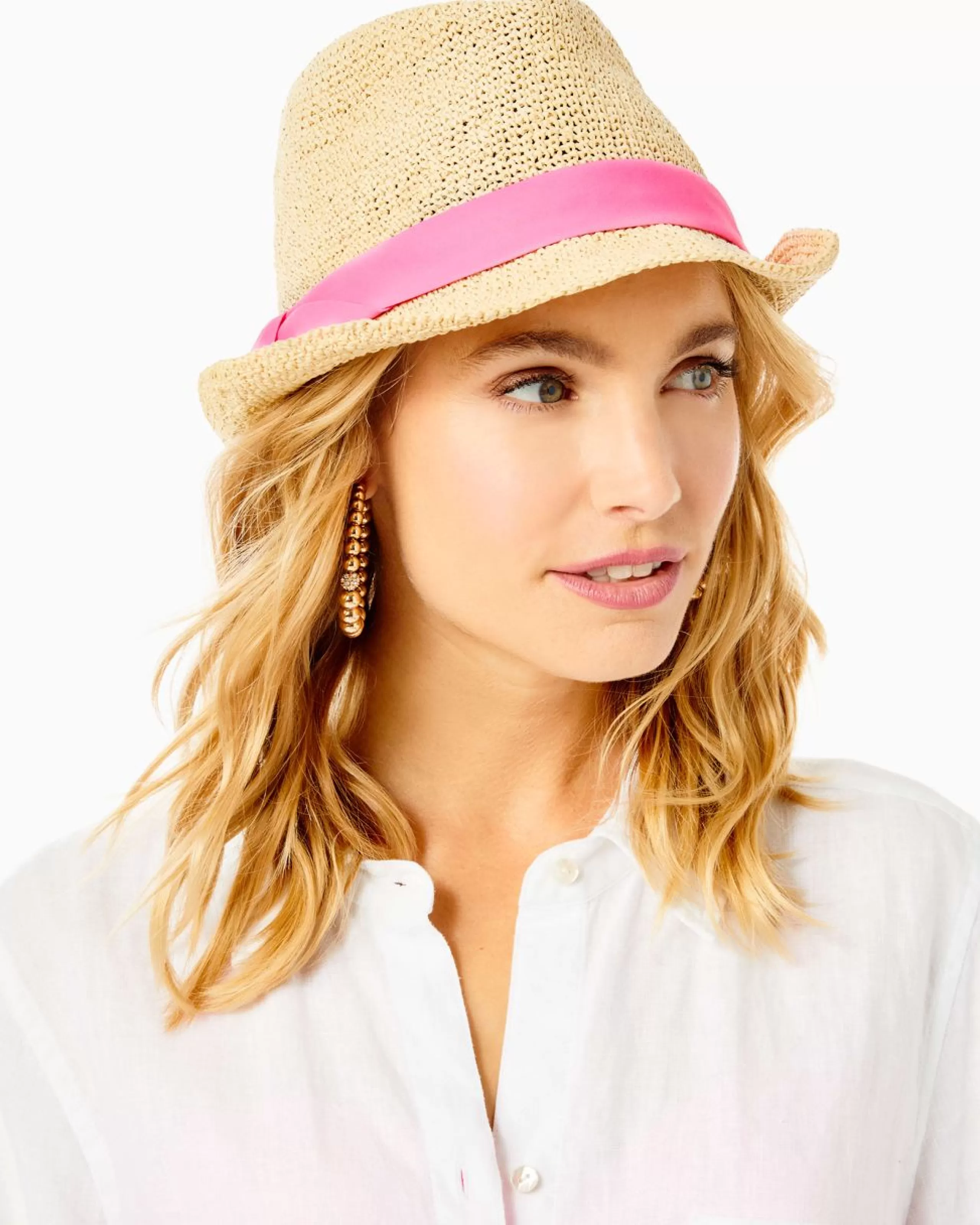 Fashion Lilly Pulitzer Poolside Hat Prosecco Pink