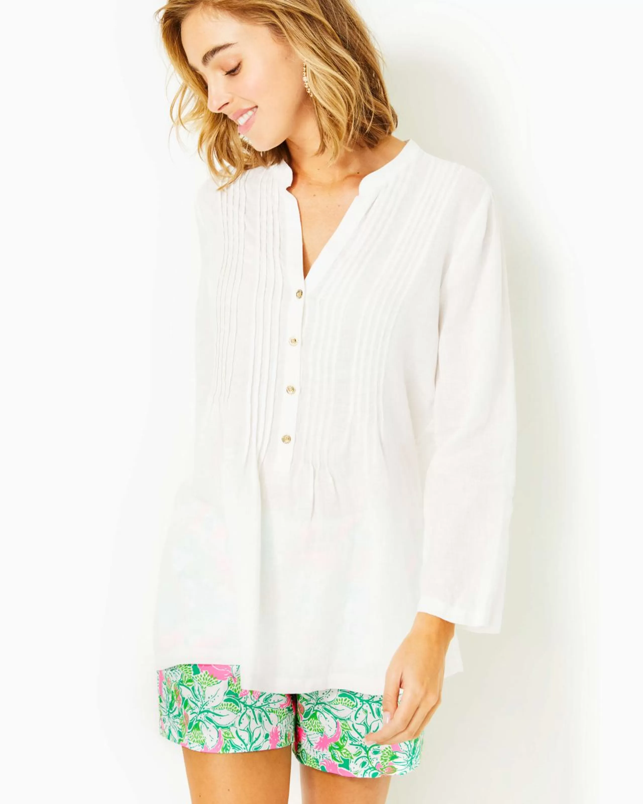 Cheap Lilly Pulitzer Sarasota Tunic Top Resort White