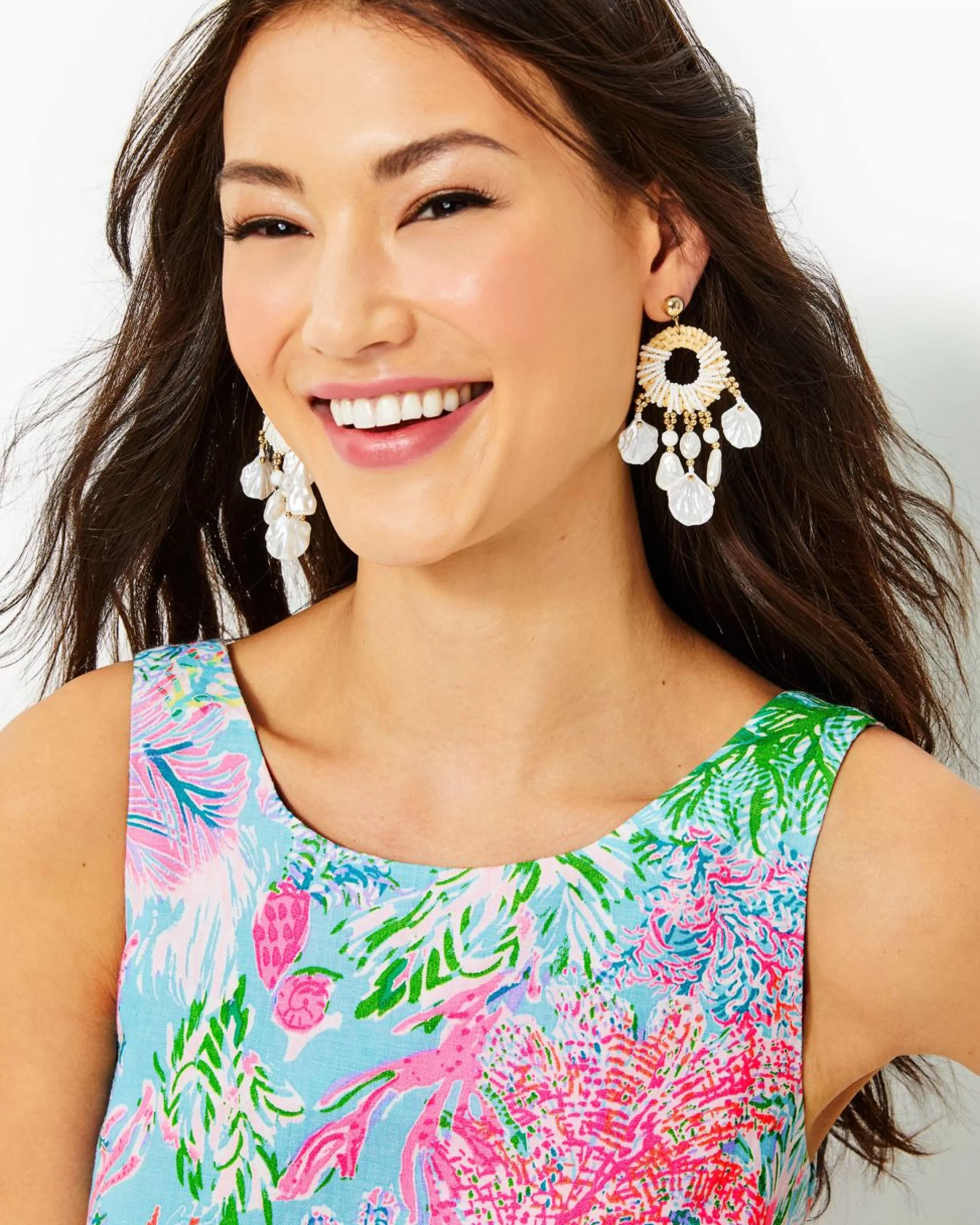 Sale Lilly Pulitzer Seek And Sea Earrings Resort White