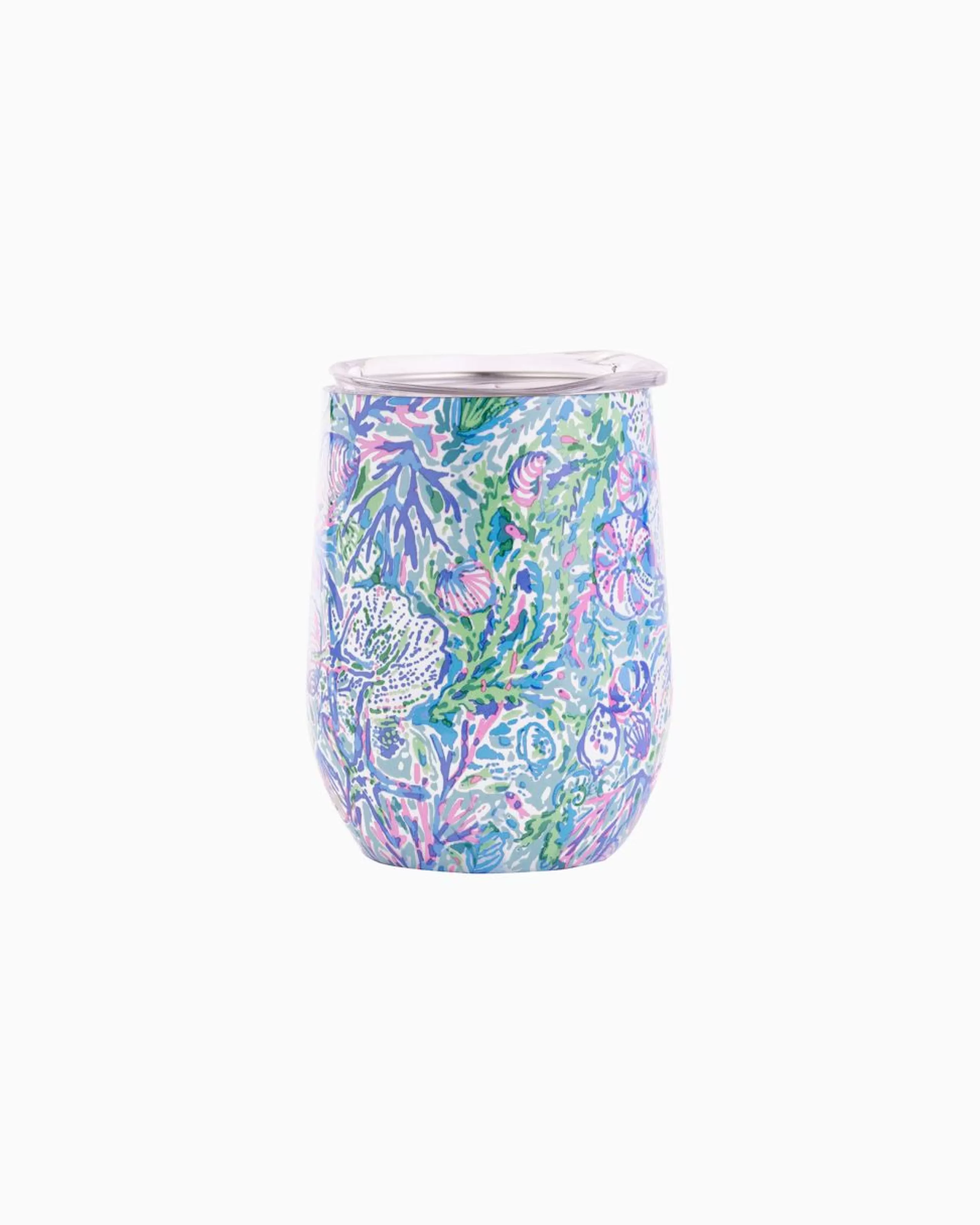 Hot Lilly Pulitzer Stainless Steel Stemless Wine Tumbler Surf Blue Soleil It On Me