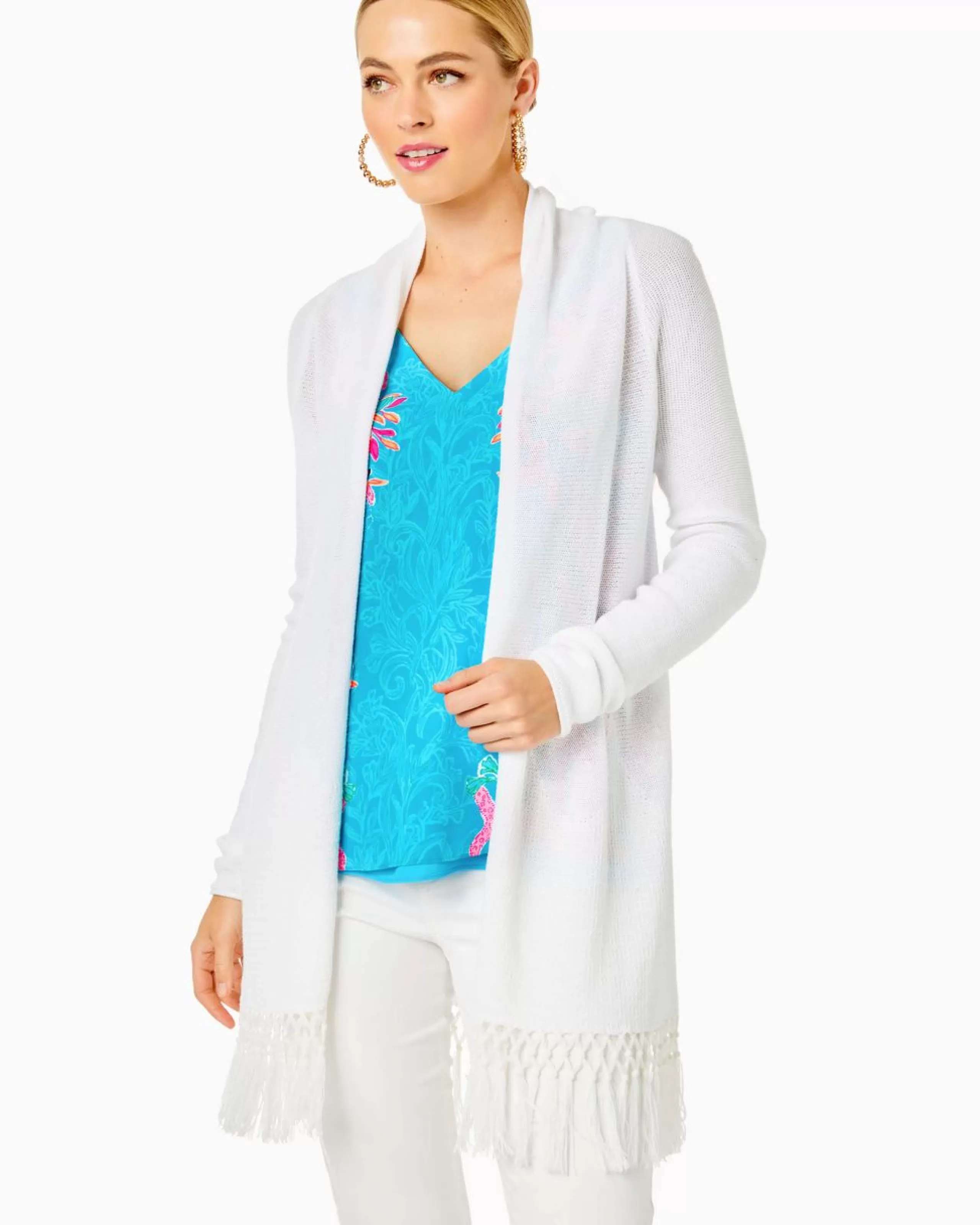 Sale Lilly Pulitzer Tatum Cardigan Resort White