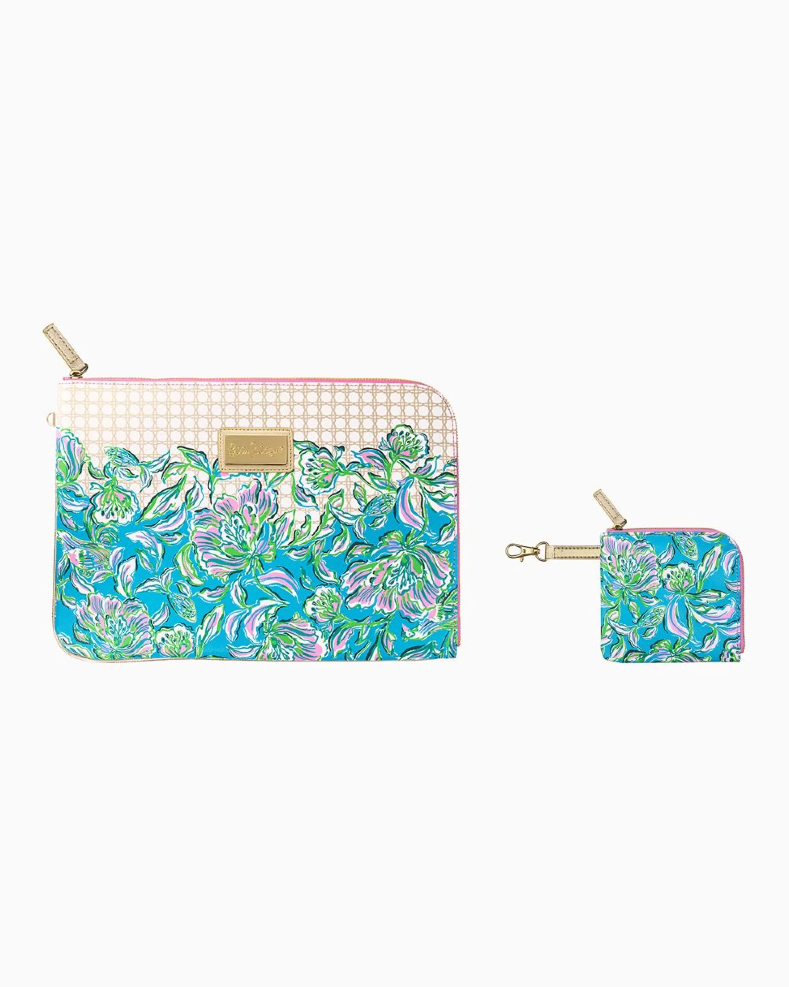 Outlet Lilly Pulitzer Tech Pouch Set Cumulus Blue Chick Magnet