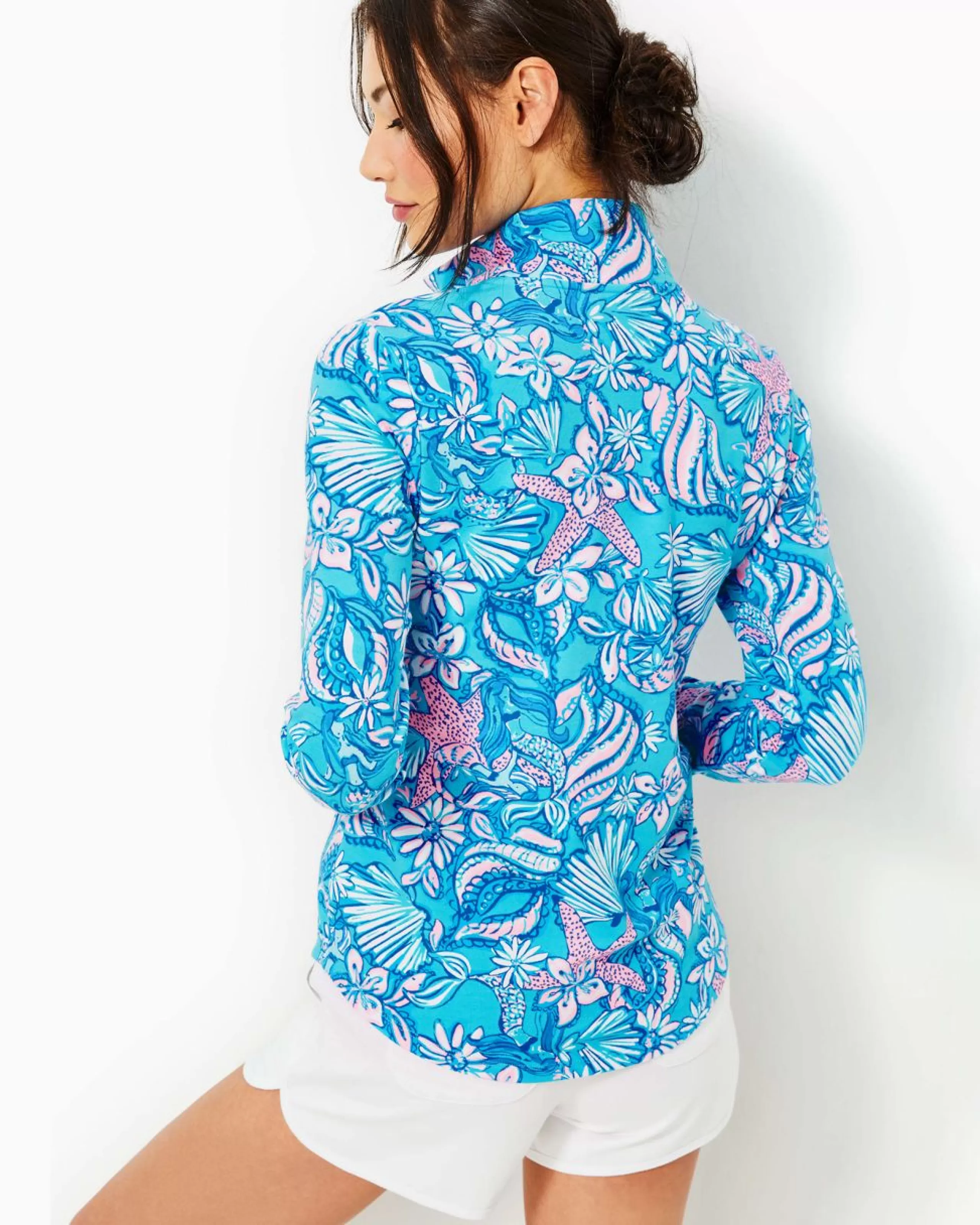 Cheap Lilly Pulitzer Upf 50+ Leona Zip-Up Jacket Amalfi Blue Sound The Sirens