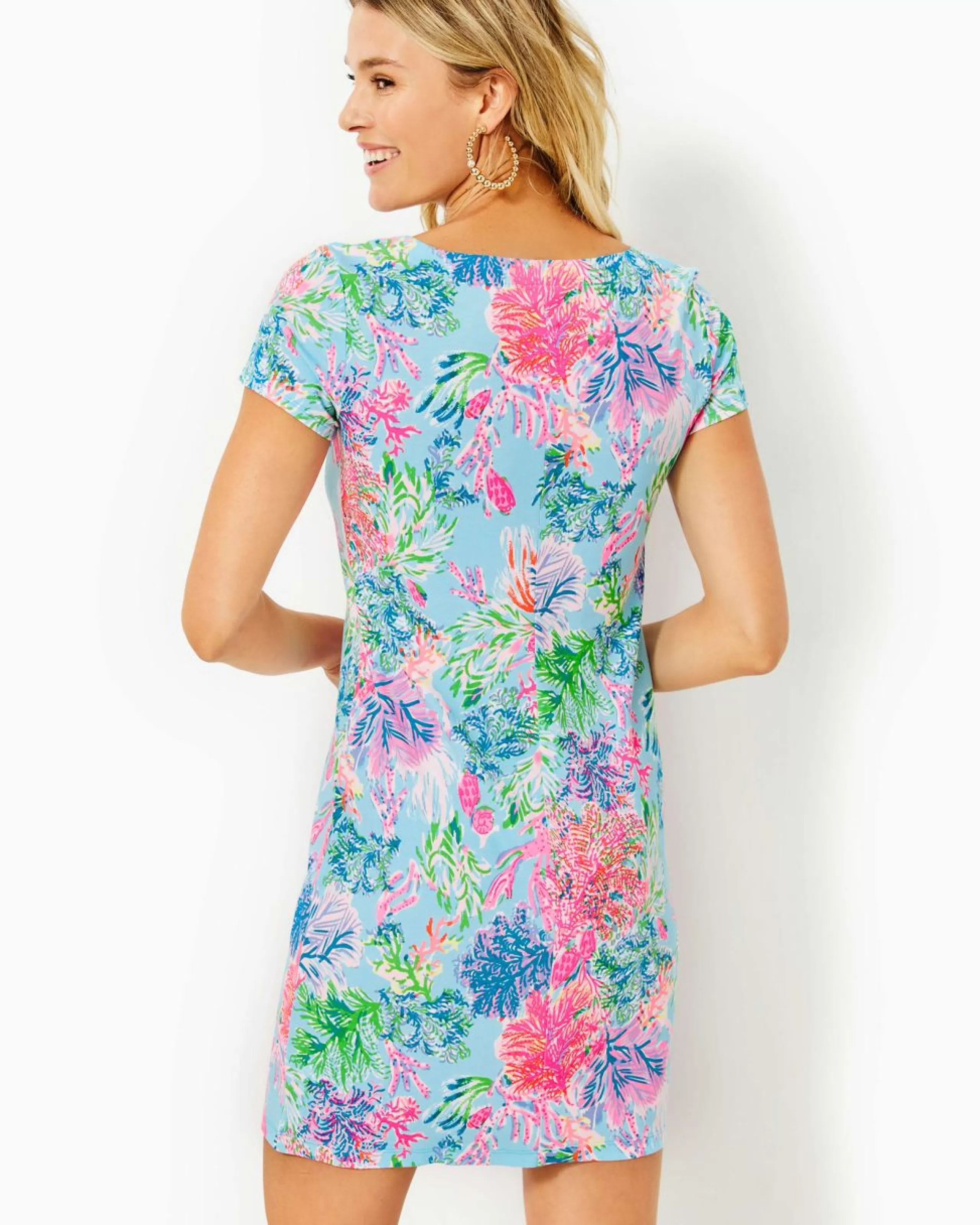 Clearance Lilly Pulitzer Upf 50+ Sophiletta Dress Celestial Blue Cay To My Heart